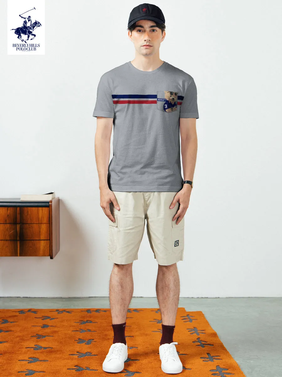 BEVERLY HILLS POLO CLUB Grey Unisex T-Shirt REGULAR-FIT Model BNSR164