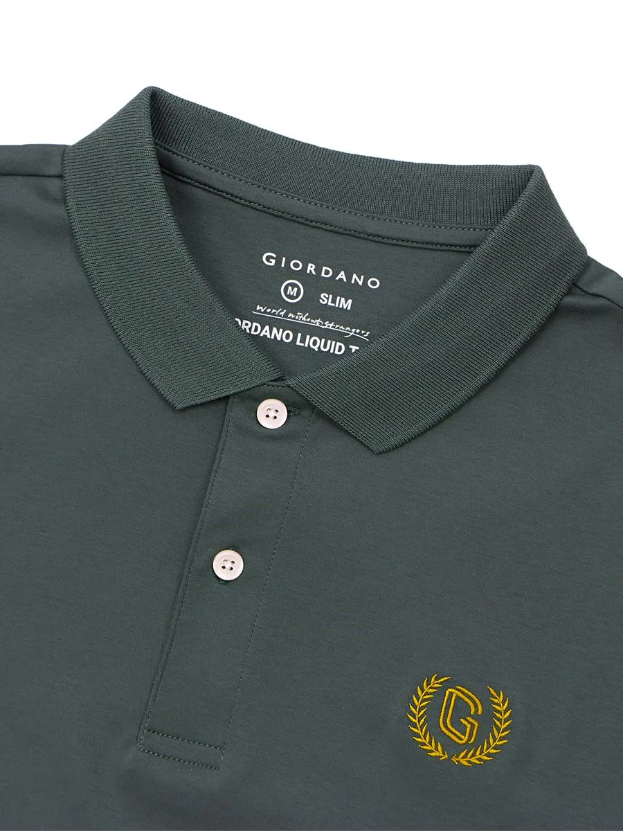 GIORDANO Men's Liquid Touch Polo Balsam Green GIORDANO Men's Liquid Touch Polo Balsam Green