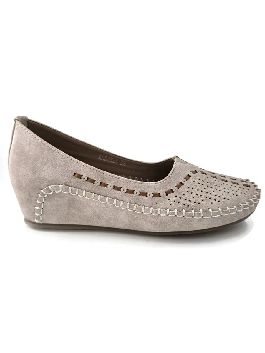 KLIN Women Moccasin Wedge Ivory KLIN Women Moccasin Wedge Ivory