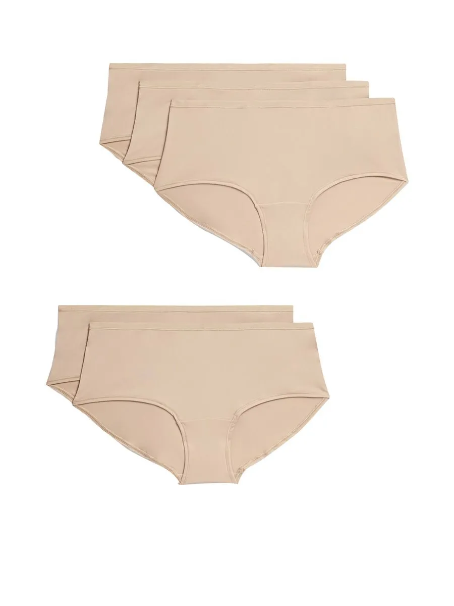 MARKS & SPENCER Women Shorts No VPL Microfibre Low Rise 5 pk Almond MARKS & SPENCER Women Shorts No VPL Microfibre Low Rise 5 pk Almond