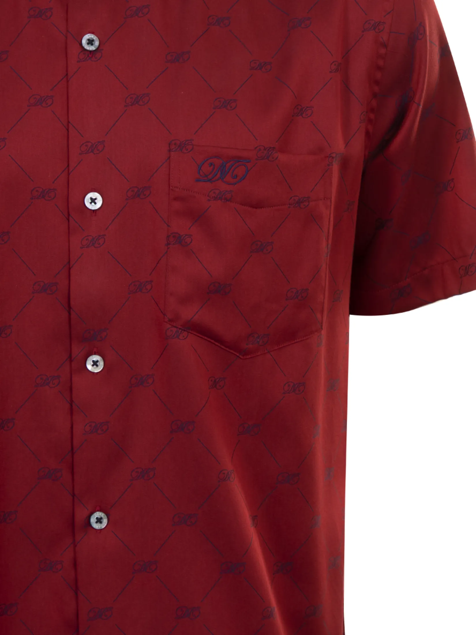 DAKS Men Short Sleeve Shirt Regular Fit Red DAKS Men Short Sleeve Shirt Regular Fit Red