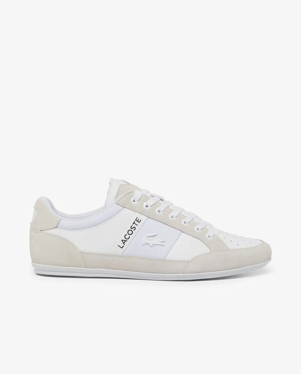 LACOSTE Men’s Chaymon Suede Sneakers White LACOSTE Men’s Chaymon Suede Sneakers White