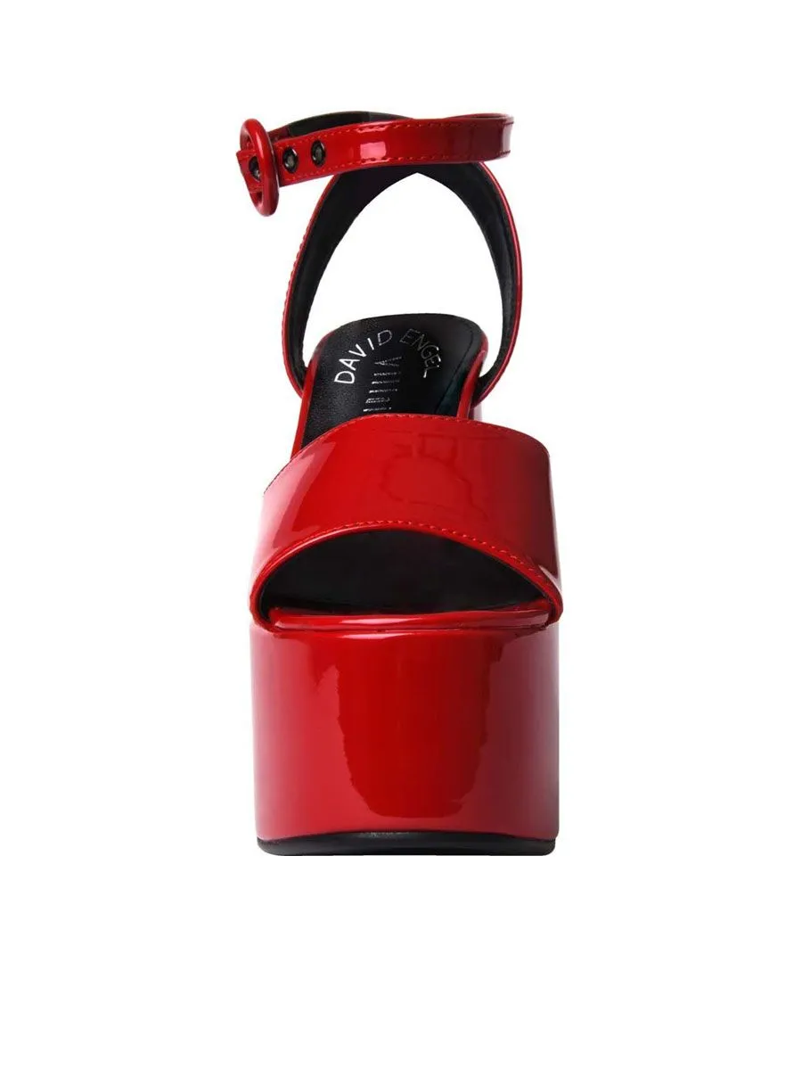 VILLAINS SF YUZA Women's Platform Heeled Sandals RED VILLAINS SF YUZA Women's Platform Heeled Sandals RED