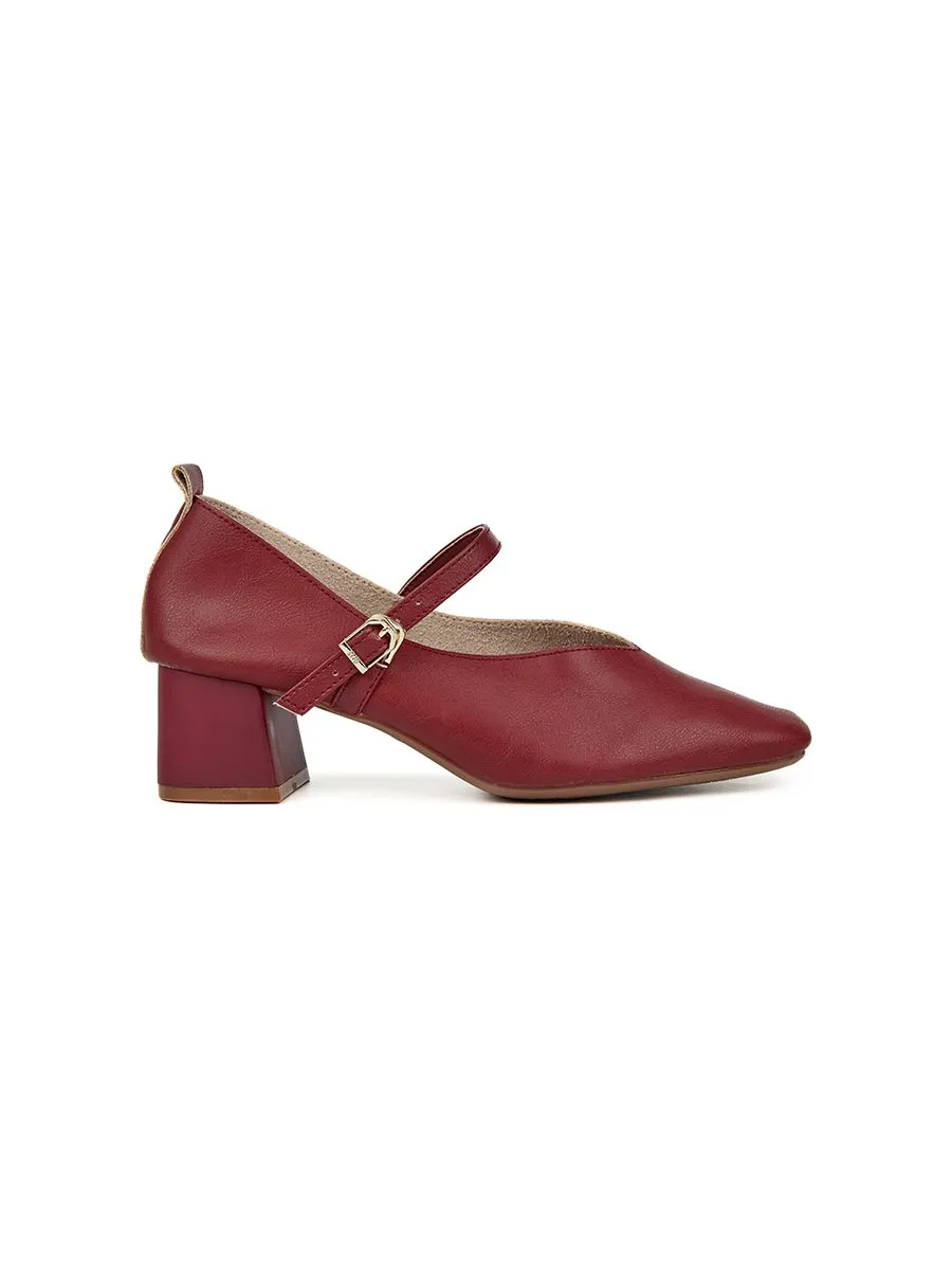 SHU WOMEN  2" V-CUT MARYJANE - BURGUNDY SHU WOMEN  2" V-CUT MARYJANE - BURGUNDY