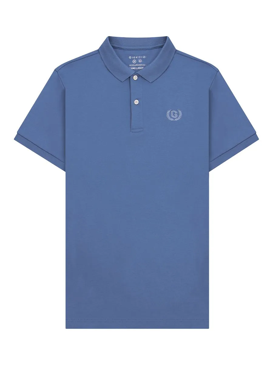 GIORDANO Men's Liquid Touch Polo Plum Purple Wistful Mauve Coronet Blue GIORDANO Men's Liquid Touch Polo Plum Purple Wistful Mauve Coronet Blue