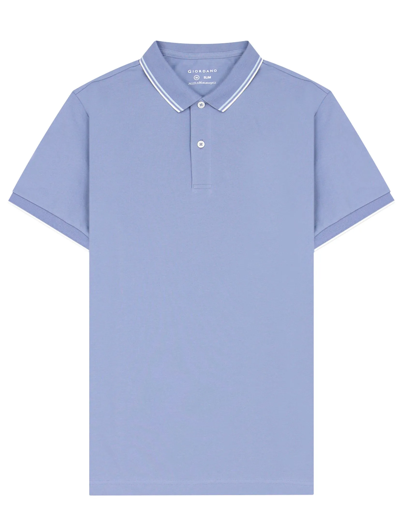 GIORDANO Men's Cotton Lycra Solid Polo Troposphere purple GIORDANO Men's Cotton Lycra Solid Polo Troposphere purple
