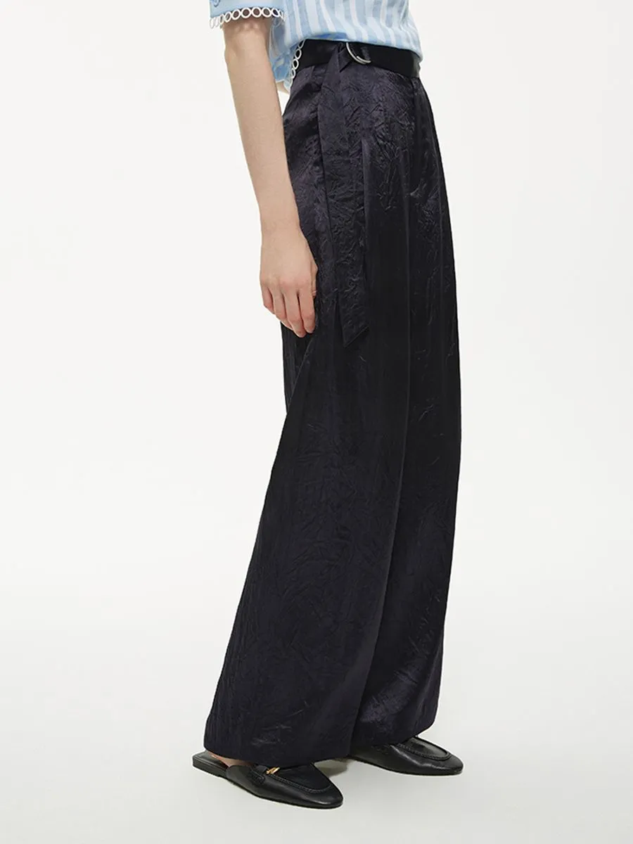 PORTSPURE Women Trousers Cropped Wide-Leg Black PORTSPURE Women Trousers Cropped Wide-Leg Black