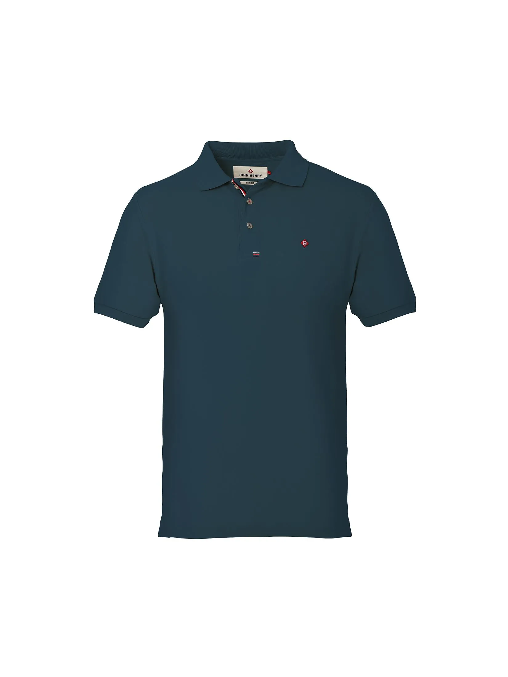 JOHN HENRY Men's Polo (Slim Fit) ESSENTIALS Mid Blue JOHN HENRY Men's Polo (Slim Fit) ESSENTIALS Mid Blue