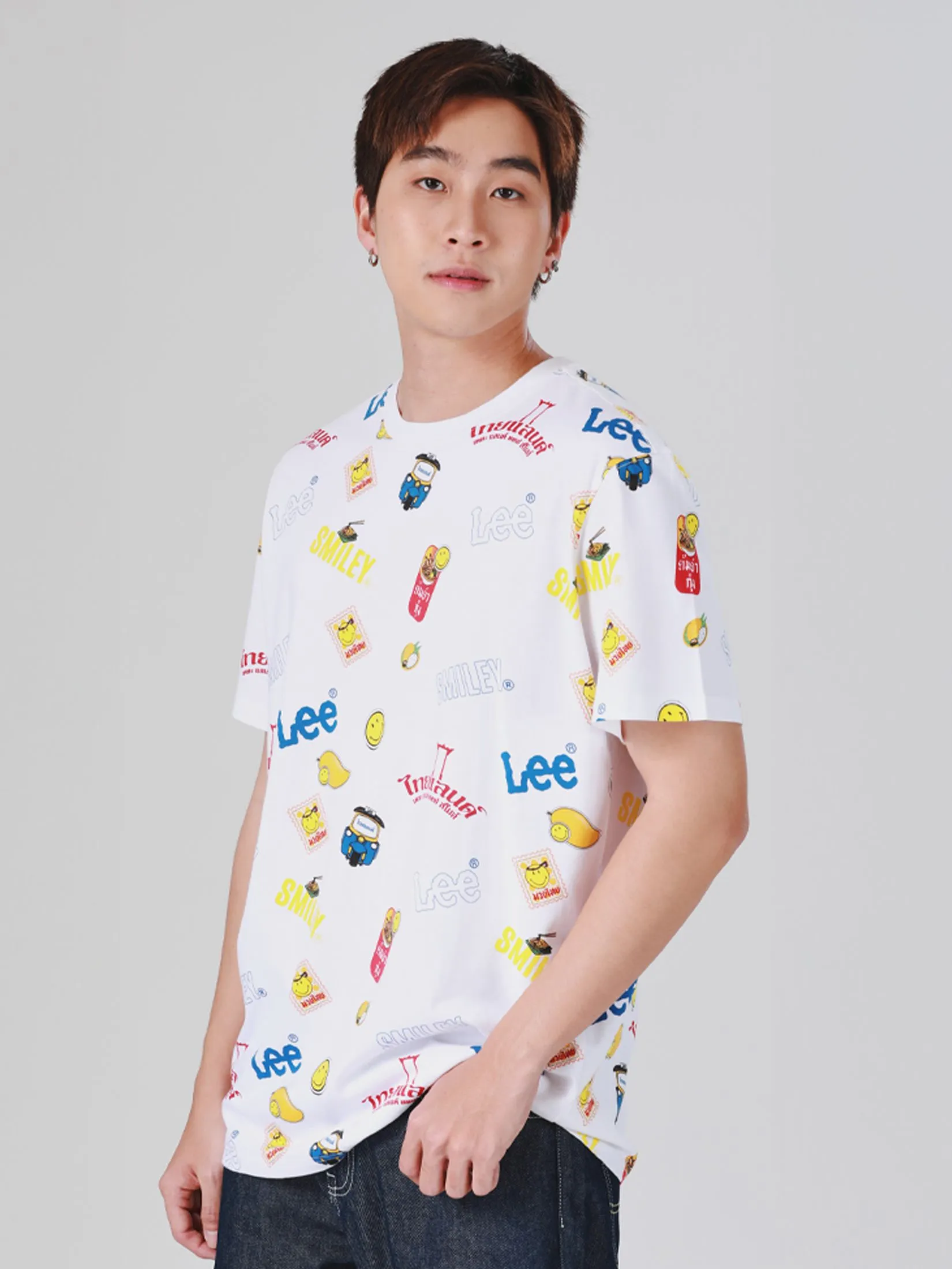 LEE Men's Tee Short Sleeve Lee Smiley Collection Comfort Fit White LEE Men's Tee Short Sleeve Lee Smiley Collection Comfort Fit White