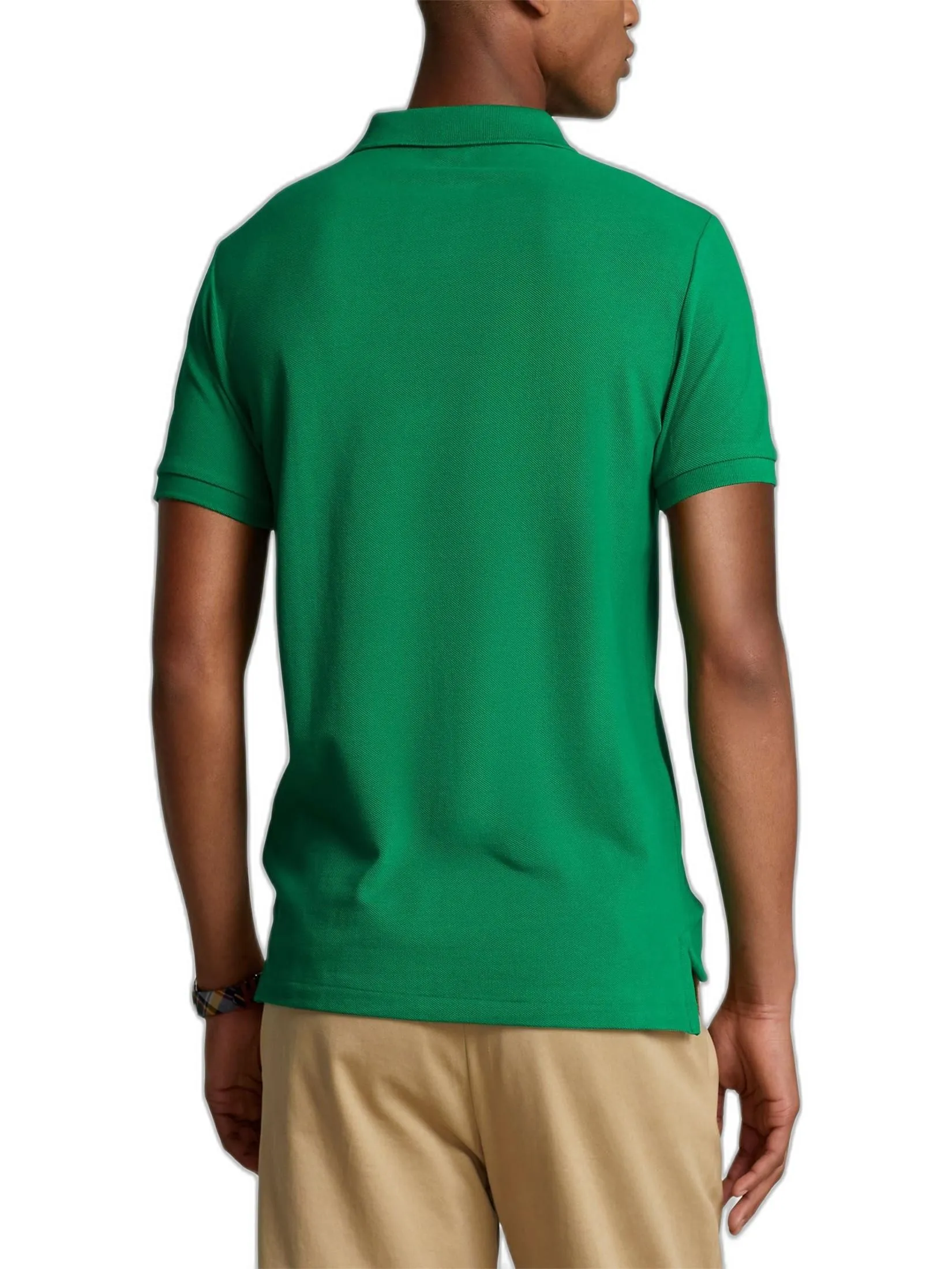 POLO RALPH LAUREN POLO-Custom Slim Fit Mesh Polo Shirt MNPOKNI1N820494 300 GREEN POLO RALPH LAUREN POLO-Custom Slim Fit Mesh Polo Shirt MNPOKNI1N820494 300 GREEN