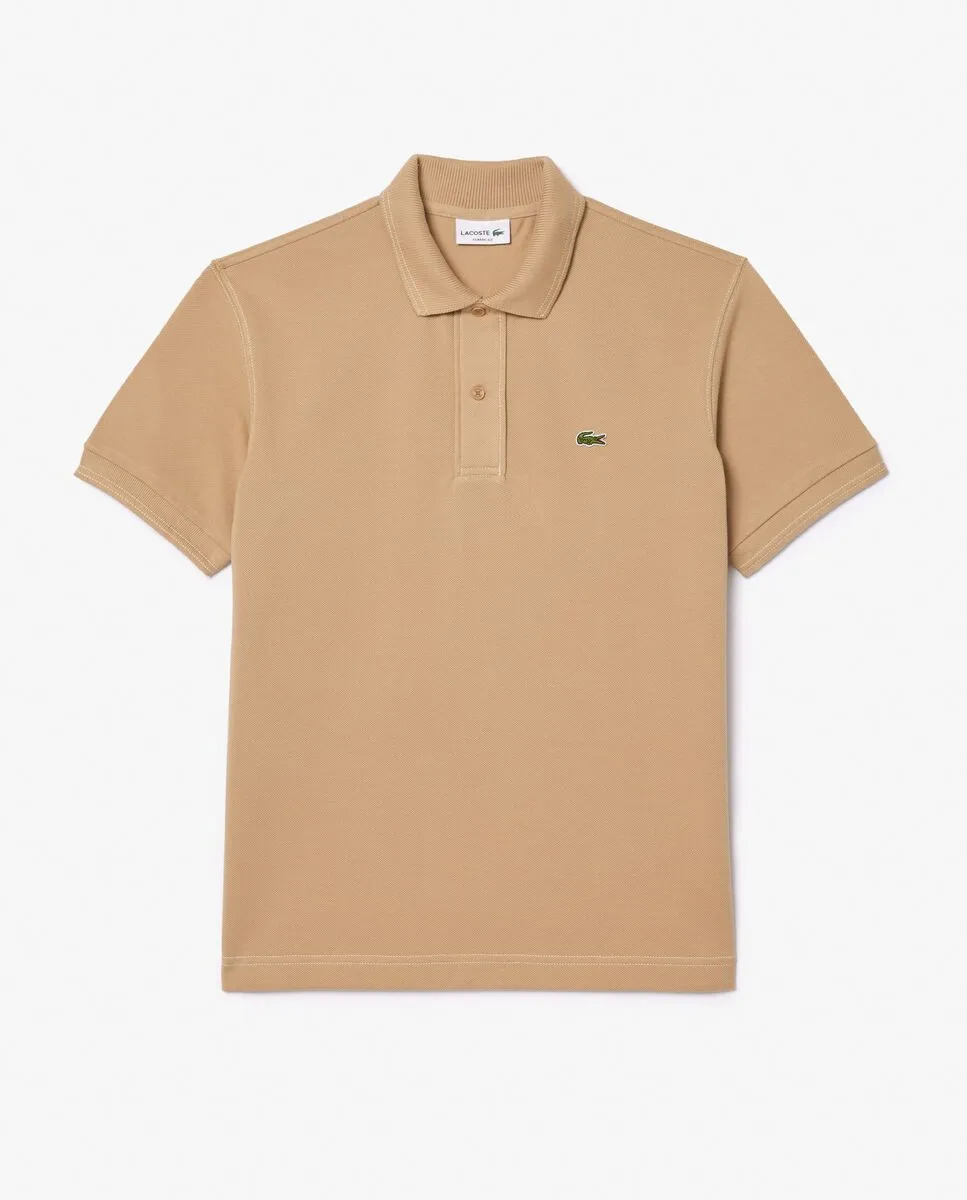 LACOSTE Classic Fit L.12.12 Heavy Petit Piqu  Polo Shirt Beige LACOSTE Classic Fit L.12.12 Heavy Petit Piqu  Polo Shirt Beige