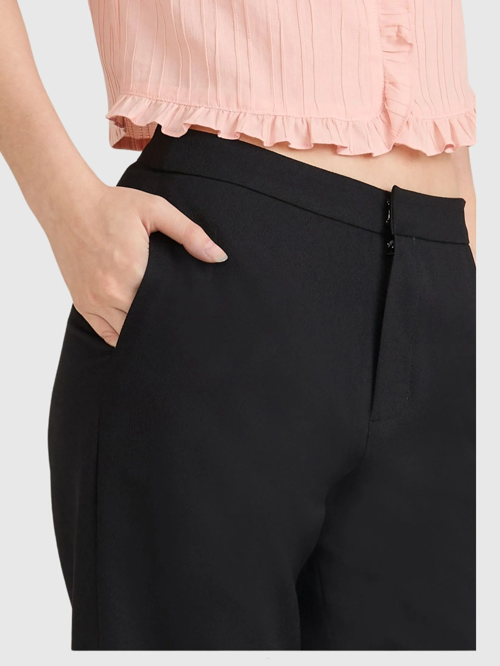 AMILA Women Pants Trousers Moss Crepe Black AMILA Women Pants Trousers Moss Crepe Black