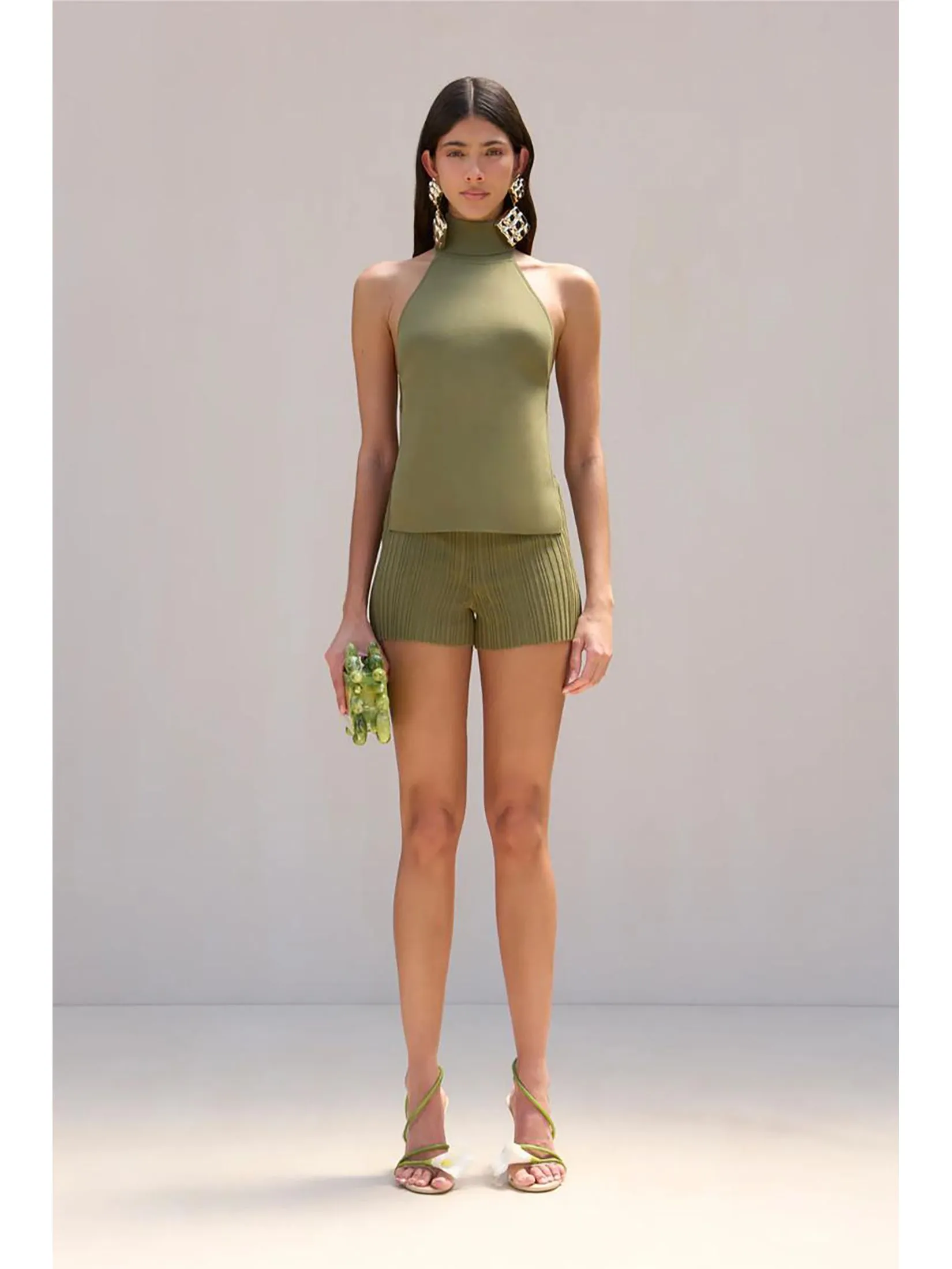 CULT GAIA Women Short Bari Knit Green CULT GAIA Women Short Bari Knit Green