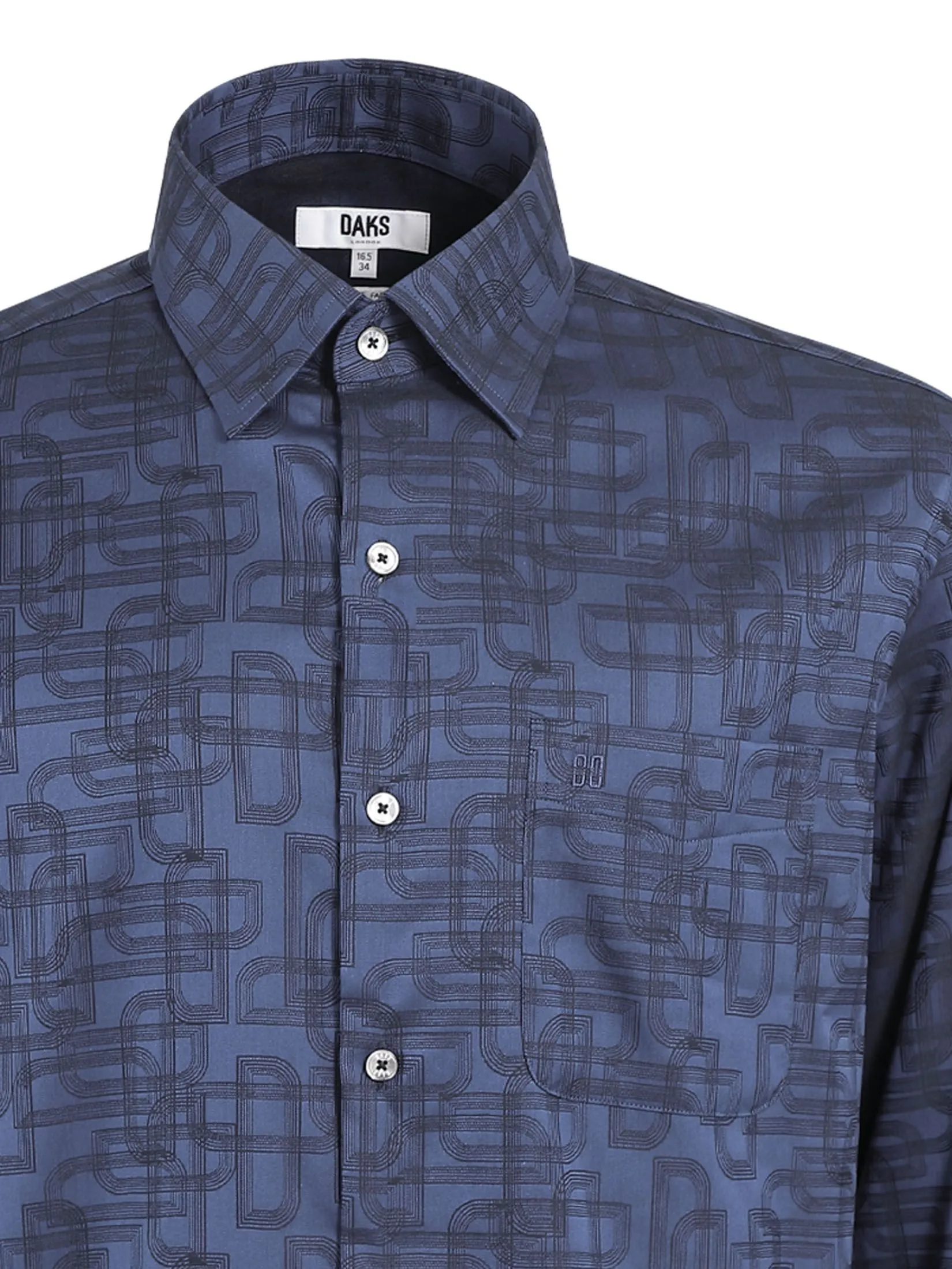 DAKS MEN Long Sleeve Shirt Smart Fit Navy DAKS MEN Long Sleeve Shirt Smart Fit Navy