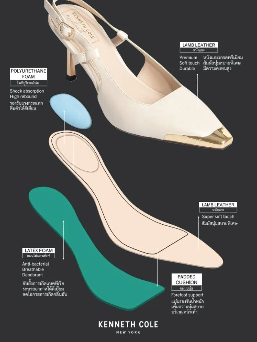 KENNETH COLE WOMEN HEELS ADIA SLINGBACKS X ANNE THONGPRASOM / CHAMPAGNE KENNETH COLE WOMEN HEELS ADIA SLINGBACKS X ANNE THONGPRASOM / CHAMPAGNE