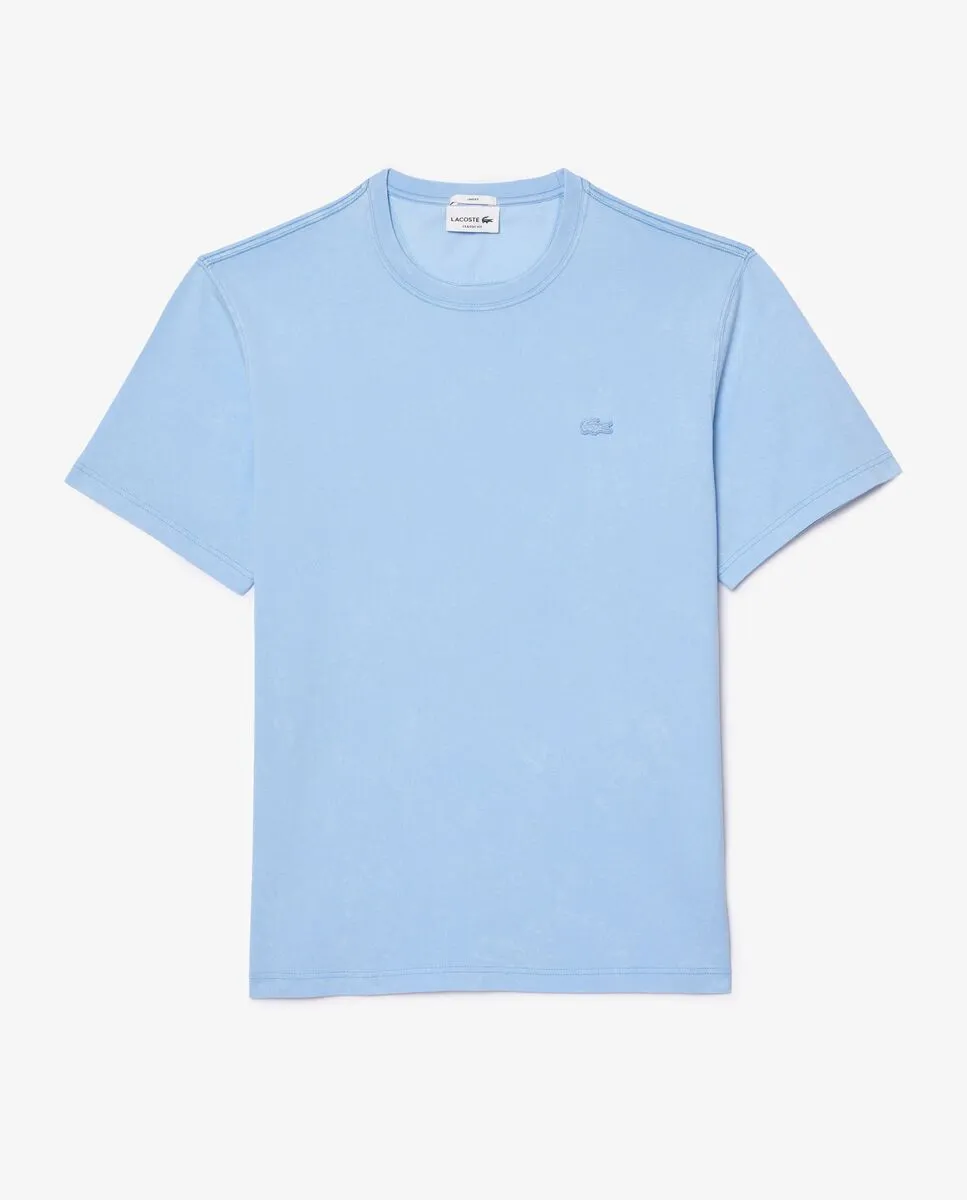 LACOSTE Washed Effect Heavy Cotton T-shirt Blue LACOSTE Washed Effect Heavy Cotton T-shirt Blue