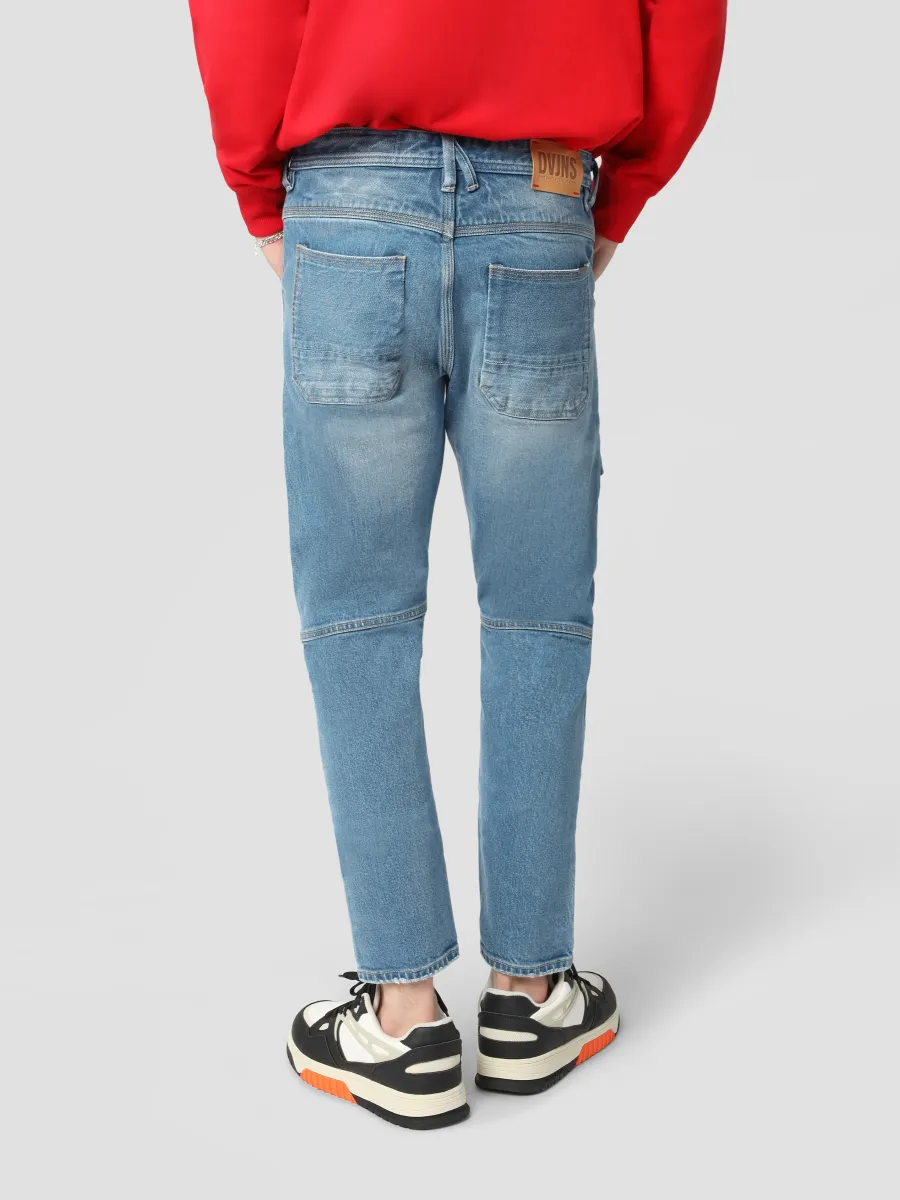 DAVIE JONES Men's Selvedge Tapered Slim Fit Jeans Blue DAVIE JONES Men's Selvedge Tapered Slim Fit Jeans Blue