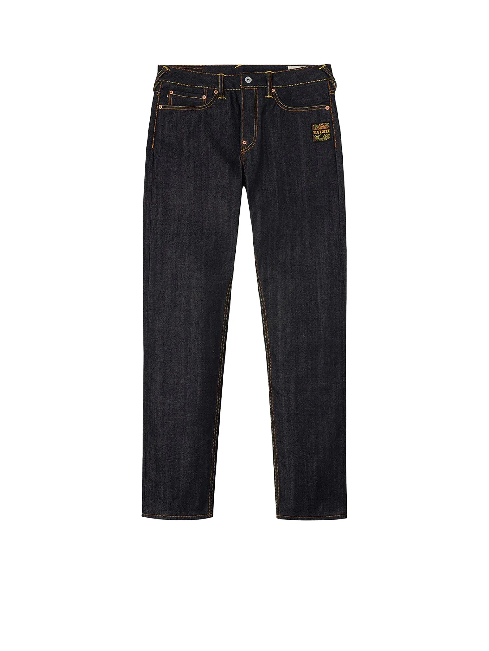 EVISU Men Jeans Grateful Crane Daicock Print Taper Indigo