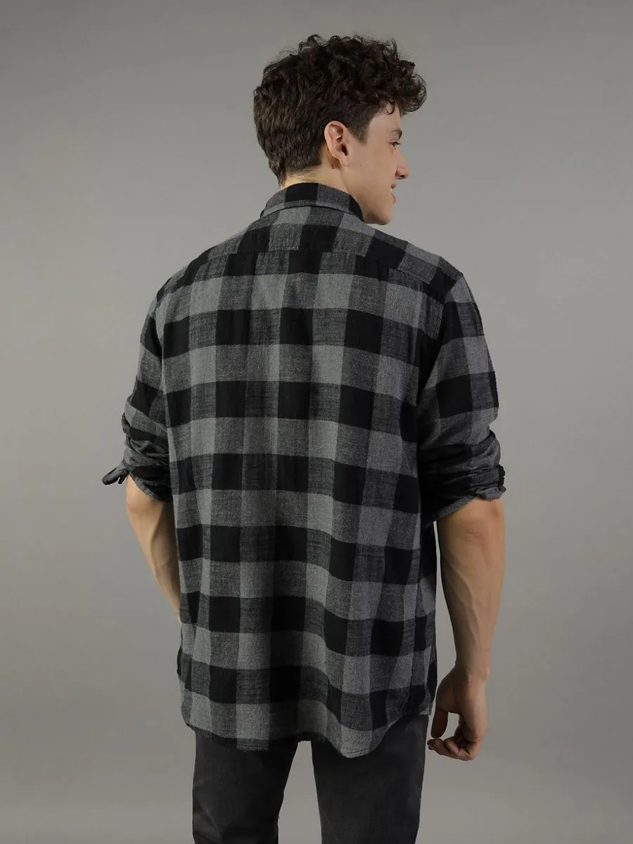 American Eagle MEN CF CSC SALVADOR TWILL FLANNEL 063 CHARCOAL ASH