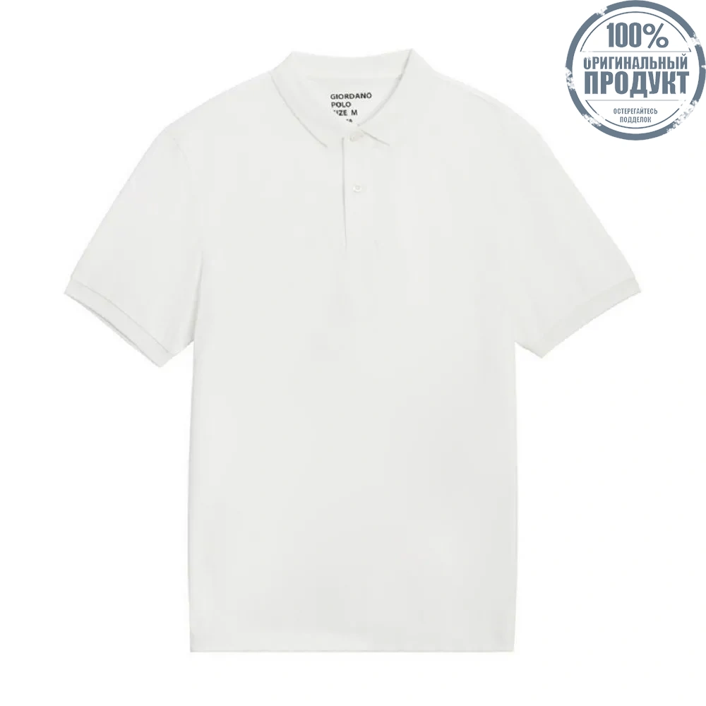 GIORDANO White Men's Luxury Touch Polo GIORDANO White Men's Luxury Touch Polo