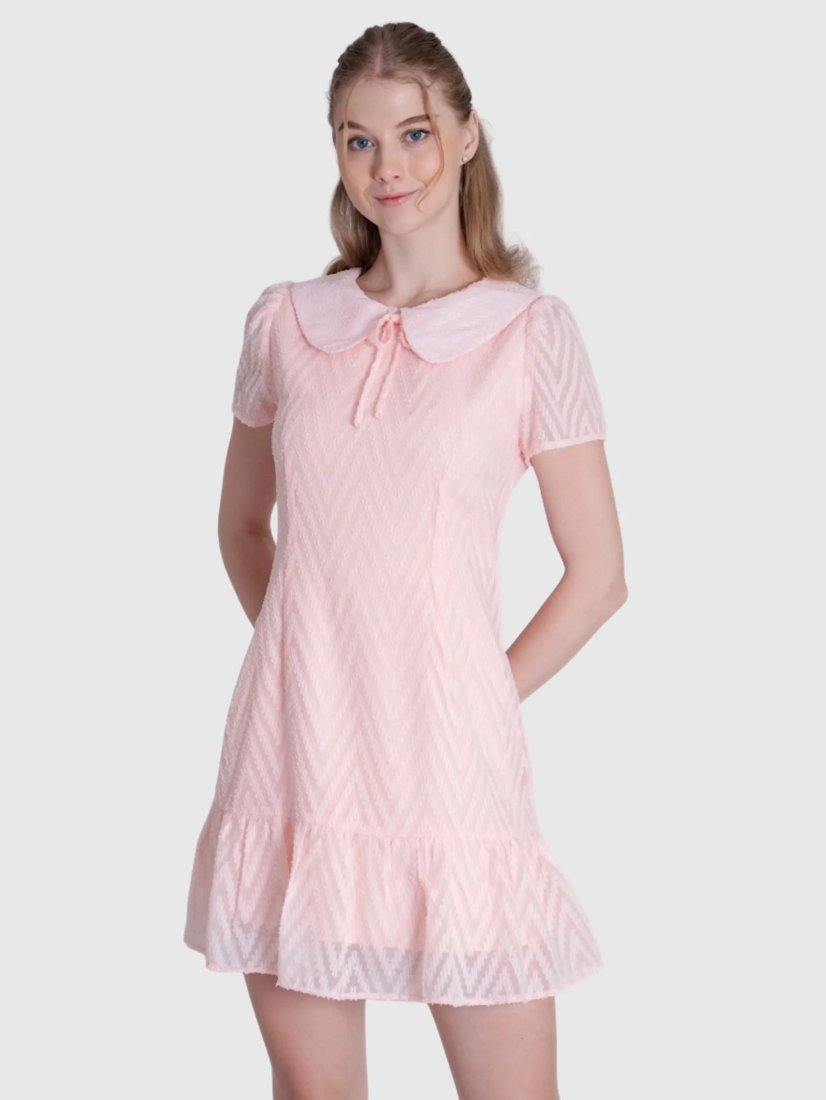 AMILA Women Dress Short Sleeves Uragiri Pink AMILA Women Dress Short Sleeves Uragiri Pink