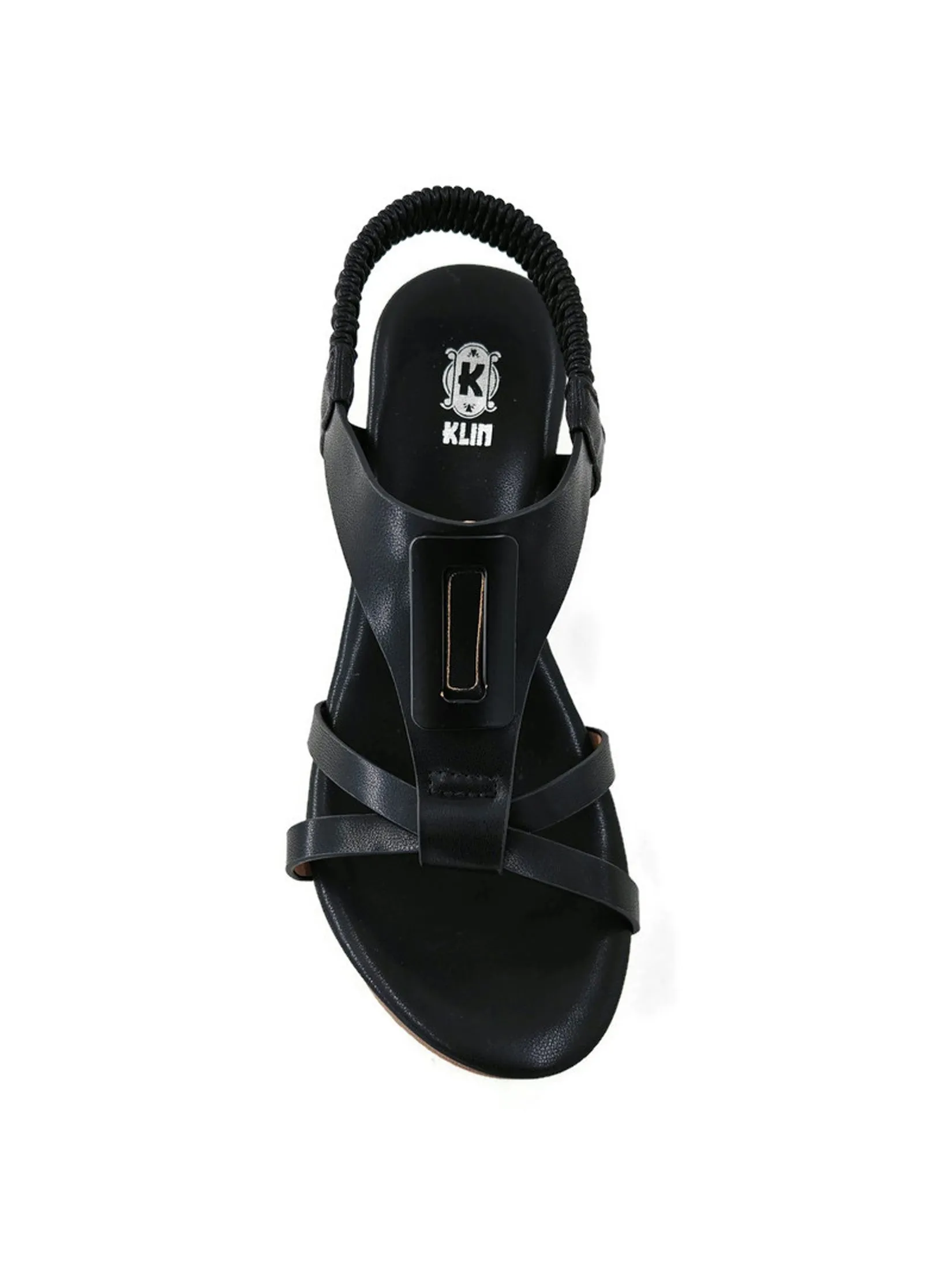 KLIN Woman Wedge Sling-Back Sandals Style Black KLIN Woman Wedge Sling-Back Sandals Style Black