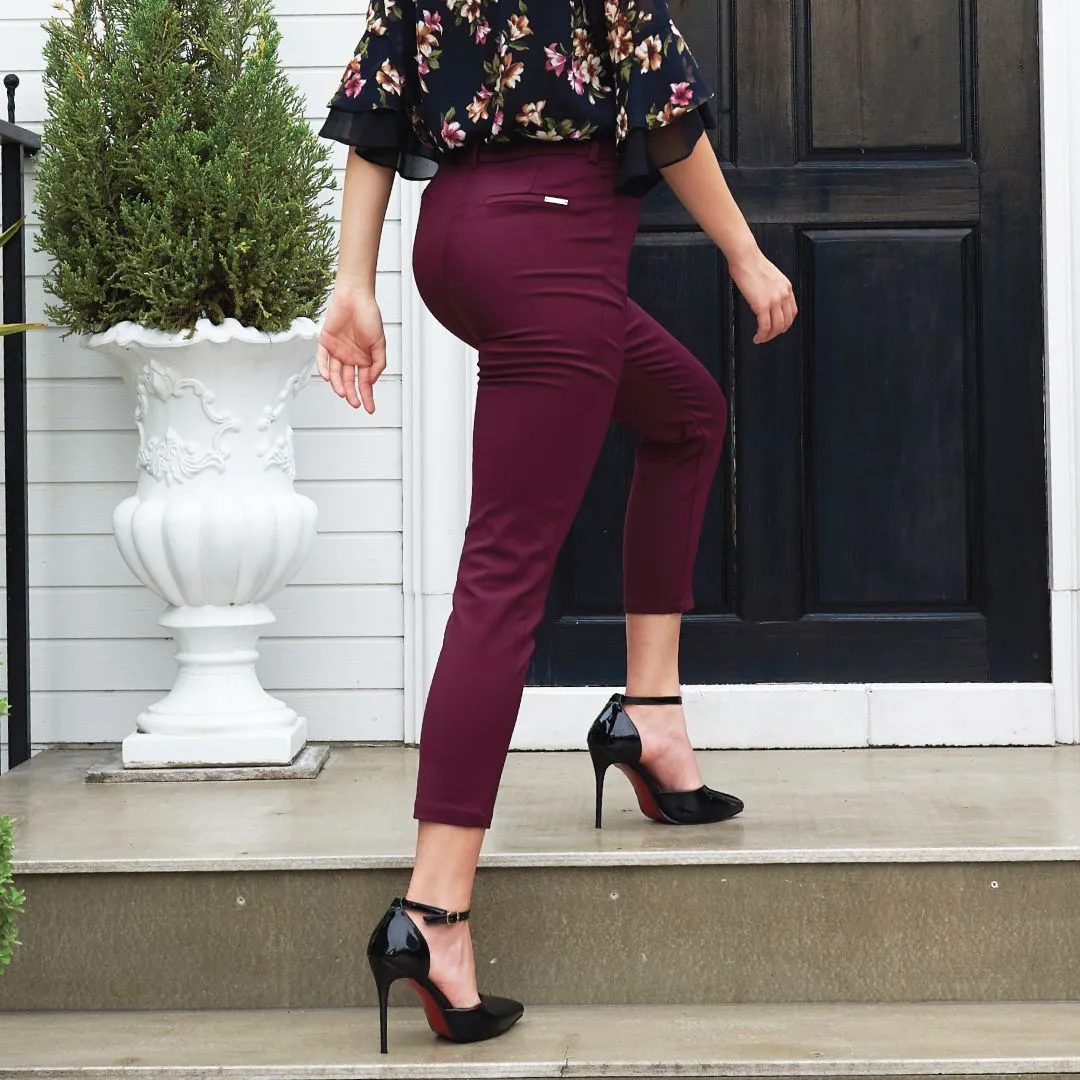 Lady Plus Red Cherry Cropped Pants L-6072PM Lady Plus Red Cherry Cropped Pants L-6072PM