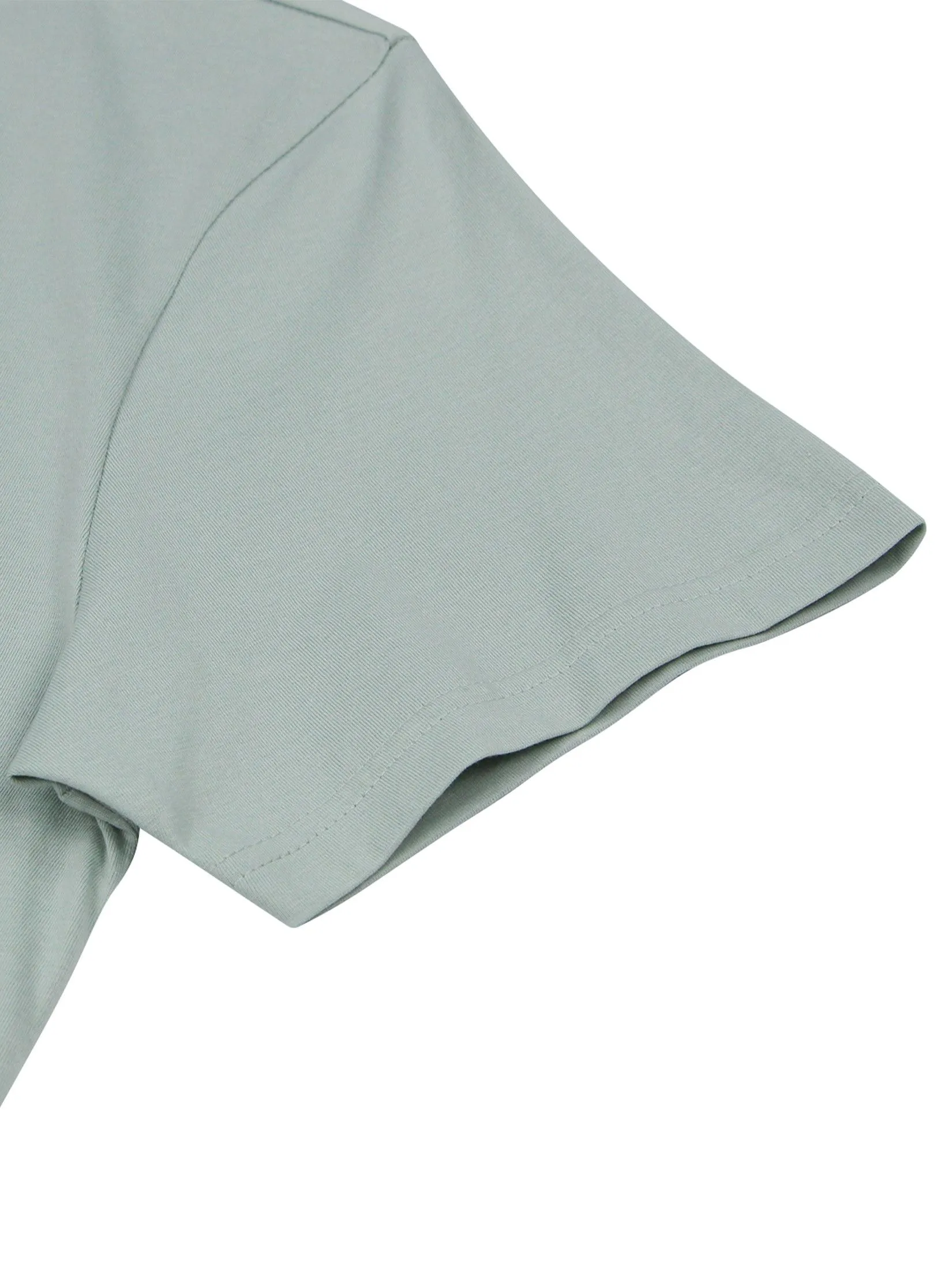 GIORDANO Men's Slim Cotton Embroidery Tee (Classic Man) Aqua Gray green GIORDANO Men's Slim Cotton Embroidery Tee (Classic Man) Aqua Gray green