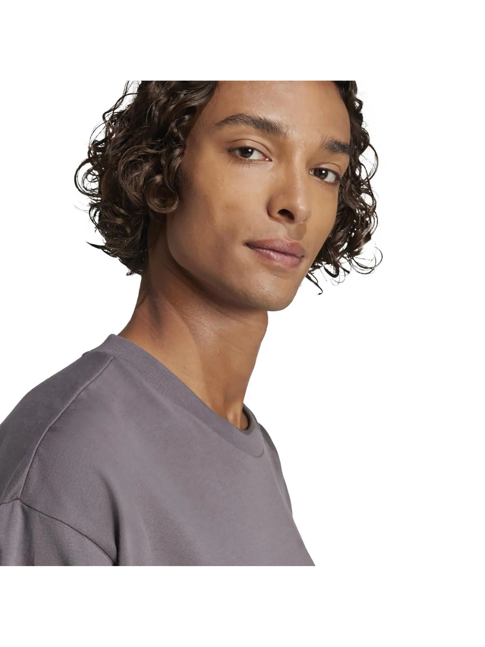 ADIDAS Men Top Long-Sleeve Essentials Big Logo Single Jersey Grey Strata / Black ADIDAS Men Top Long-Sleeve Essentials Big Logo Single Jersey Grey Strata / Black