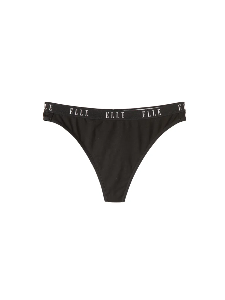 ELLE LINGERIE Women G-STRING woven rubber LOGO ELLE LU8724 - Black ELLE LINGERIE Women G-STRING woven rubber LOGO ELLE LU8724 - Black