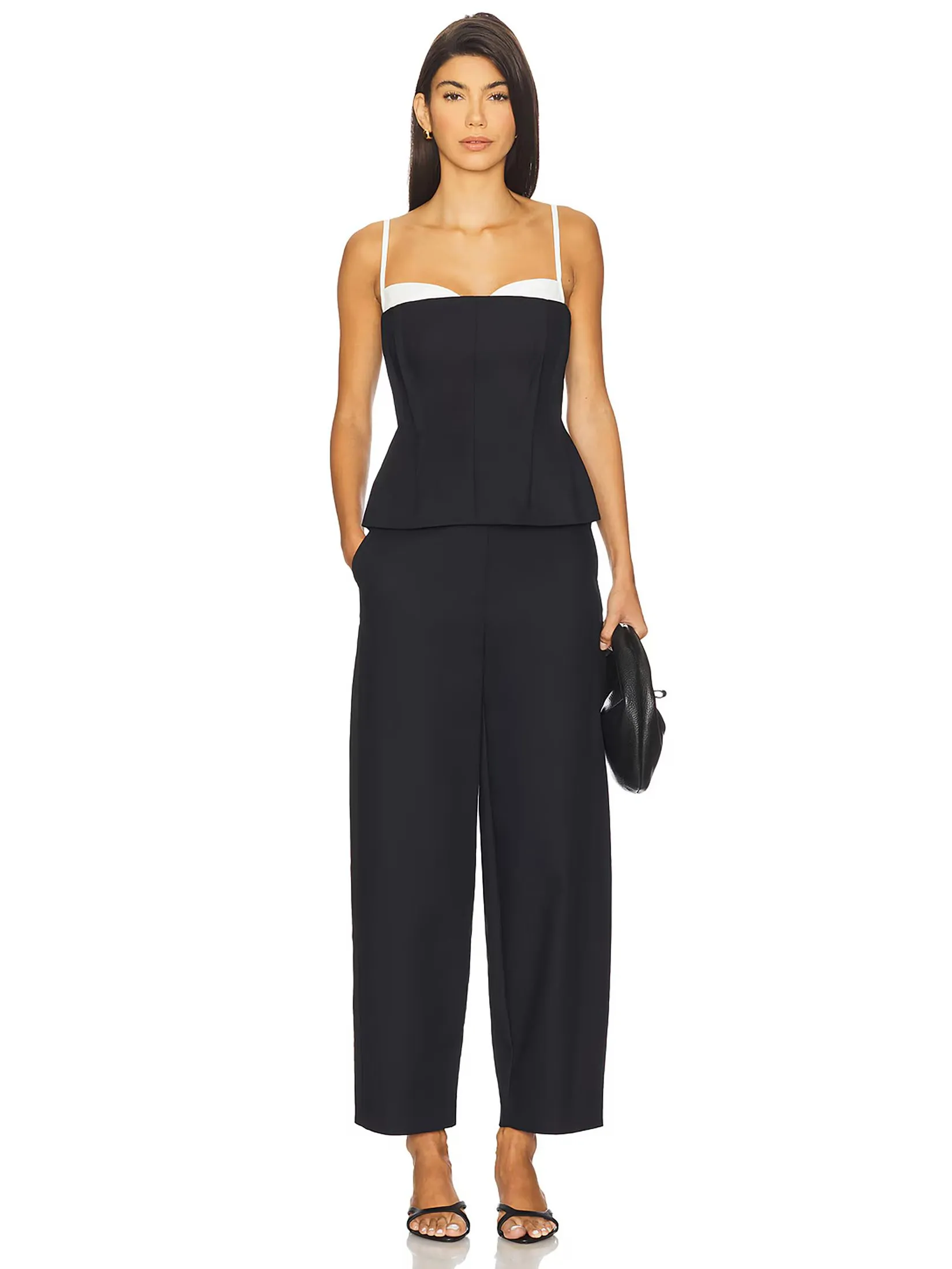 SIMKHAI Women Pants Curved Leg Waldon Black SIMKHAI Women Pants Curved Leg Waldon Black