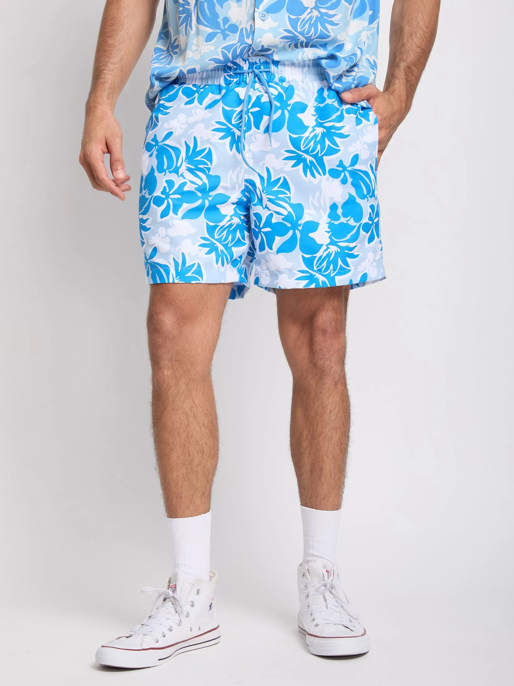 DEFRY 01 Men Shorts Adjustable Strap Hawaiian Style DEFRY 01 Men Shorts Adjustable Strap Hawaiian Style