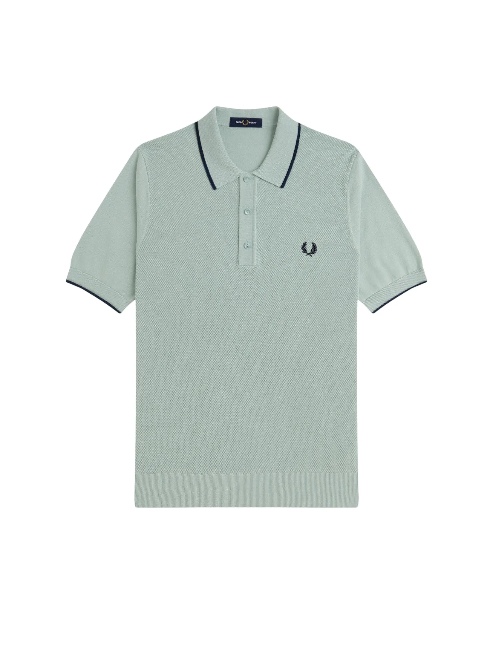 Fred Perry Men PIQUE STITCH KNITTED SHIRT Green
