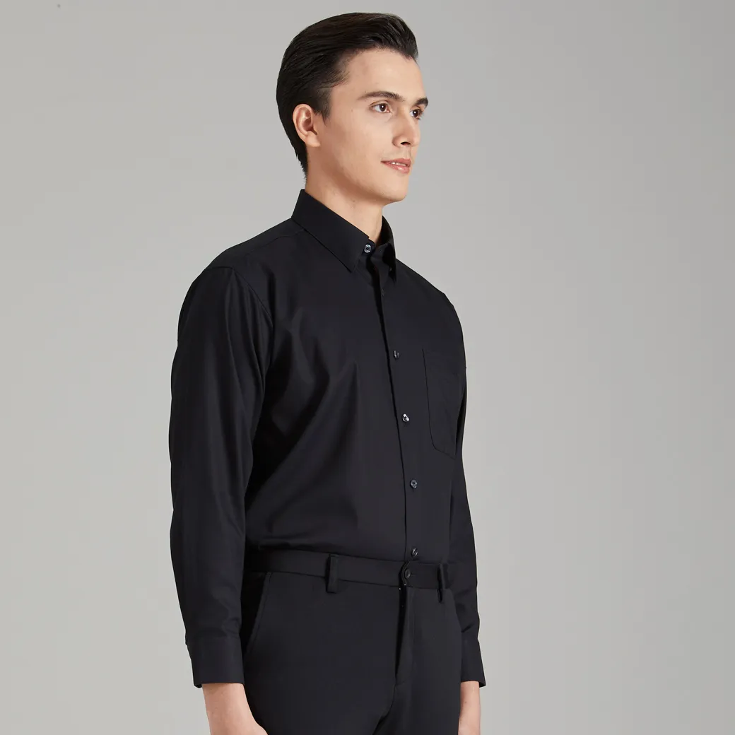 ARROW Wrinkle Free Shirt Long Sleeve Comfort Fit Cotton 100% Black MACC9U9BL ARROW Wrinkle Free Shirt Long Sleeve Comfort Fit Cotton 100% Black MACC9U9BL