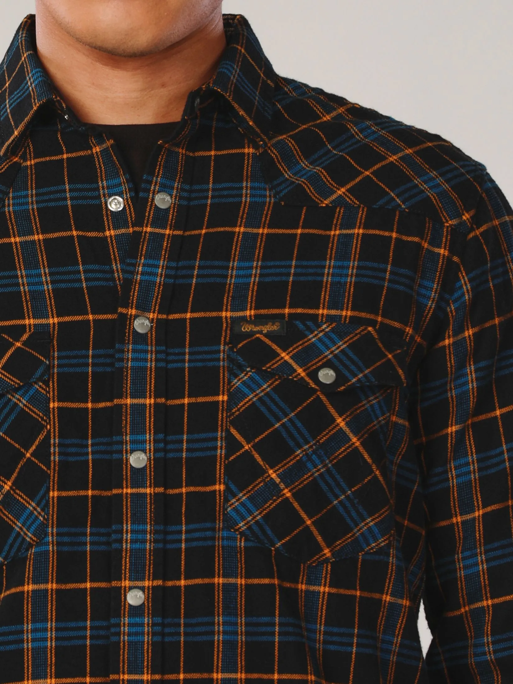 WRANGLER Men's Shirt Long Sleeve Everyday with Wrangler Collection Slim Fit Navy WRANGLER Men's Shirt Long Sleeve Everyday with Wrangler Collection Slim Fit Navy