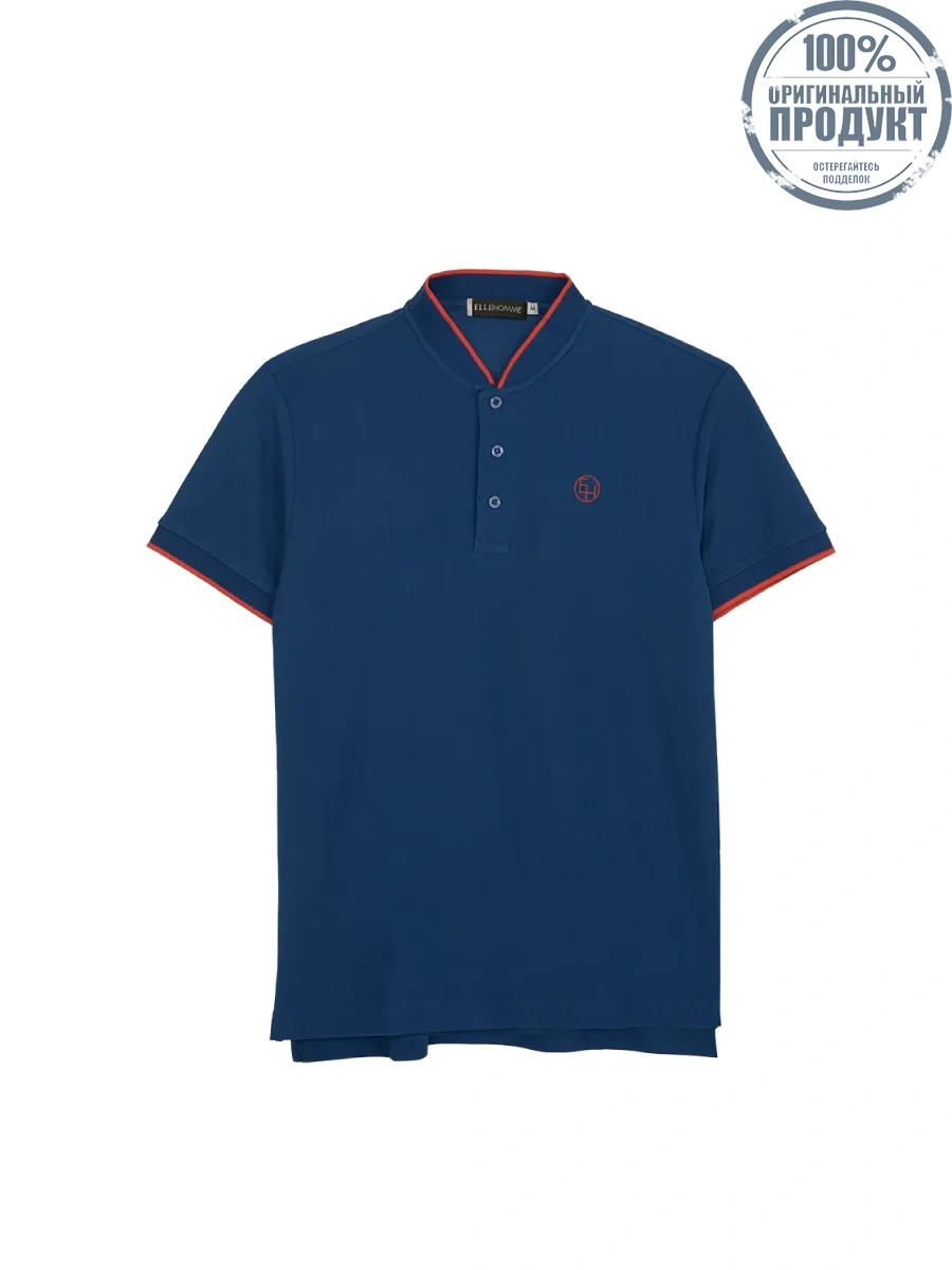 ELLE HOMME Men Mandarin collar shirt short sleeves Smart fit W8K912 - Navy Blue ELLE HOMME Men Mandarin collar shirt short sleeves Smart fit W8K912 - Navy Blue