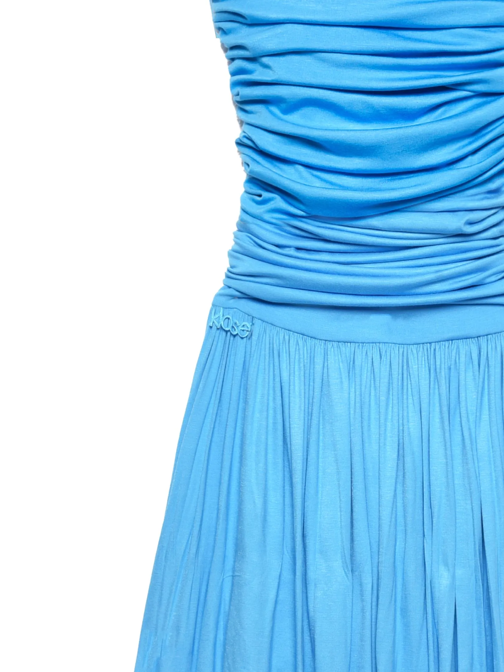 KLOSET (SS25) Women Front Ruched Maxi Dress Blue KLOSET (SS25) Women Front Ruched Maxi Dress Blue
