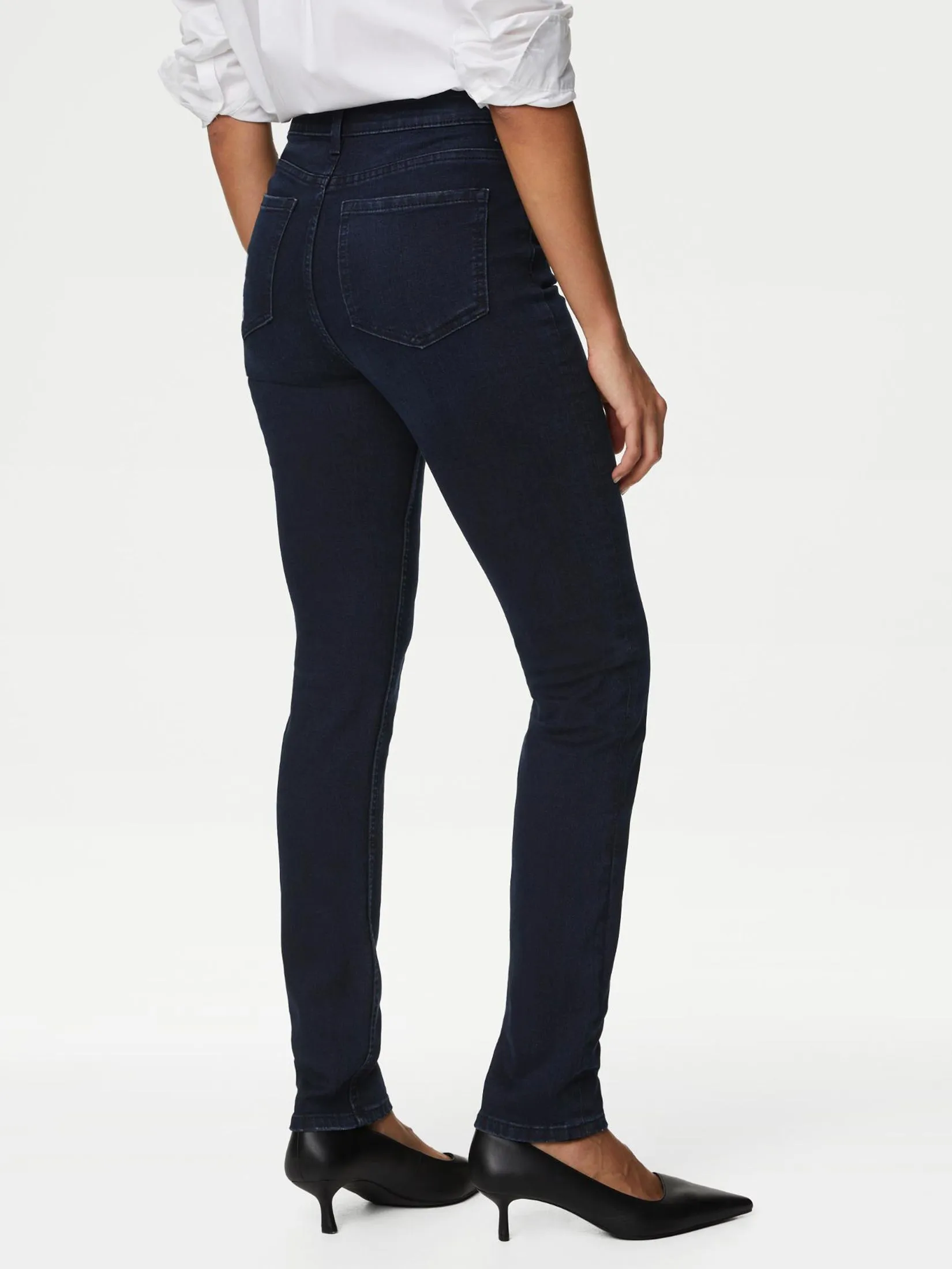 MARKS & SPENCER Women Jeans Lily Slim Fit with Stretch Blue/Black MARKS & SPENCER Women Jeans Lily Slim Fit with Stretch Blue/Black