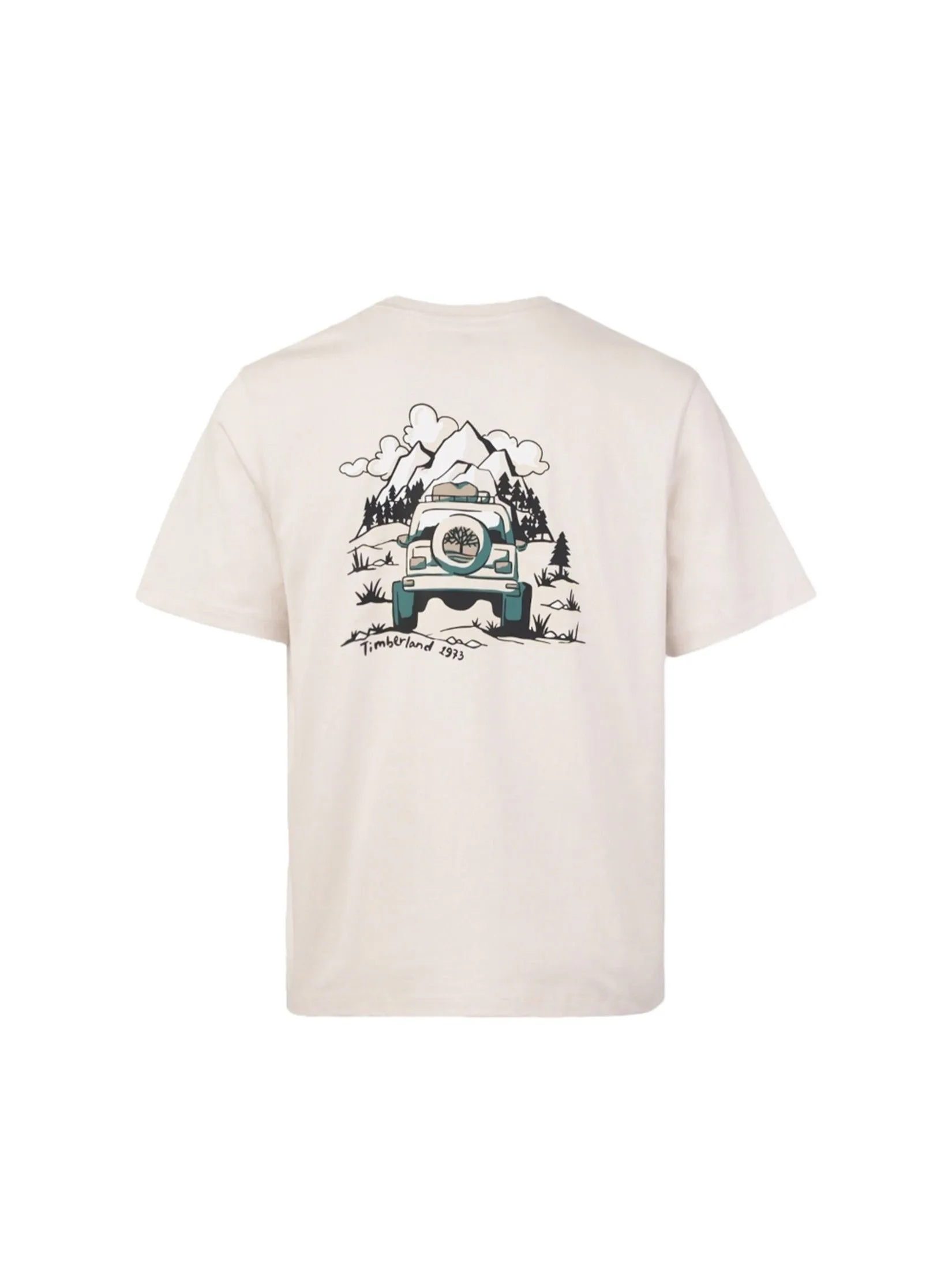 TIMBERLAND Men's Back Graphic Short Sleeve T-Shirt Neutral White Sand TIMBERLAND Men's Back Graphic Short Sleeve T-Shirt Neutral White Sand