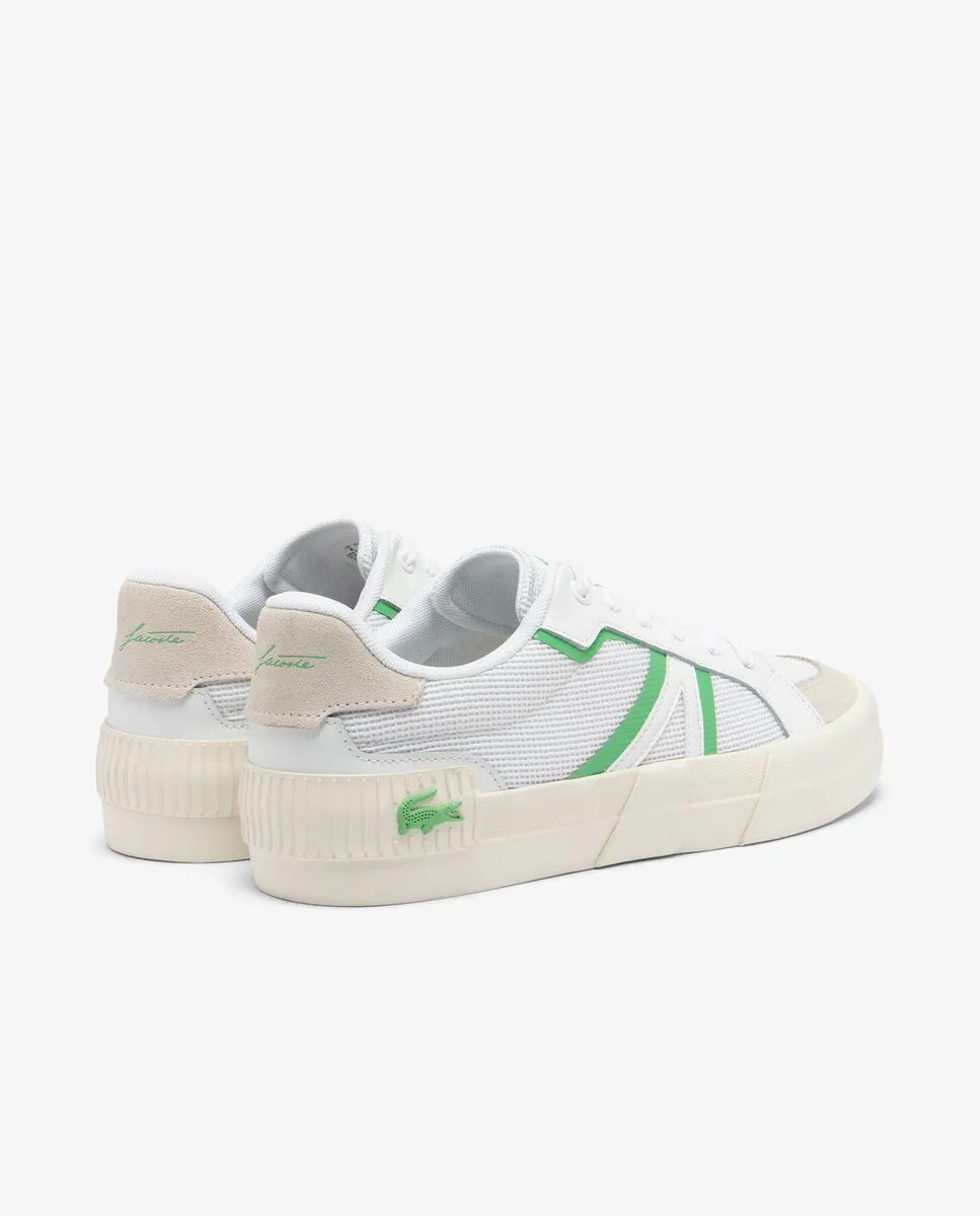 LACOSTE White Men’s L004 Contrasted Accent Trainers LACOSTE White Men’s L004 Contrasted Accent Trainers