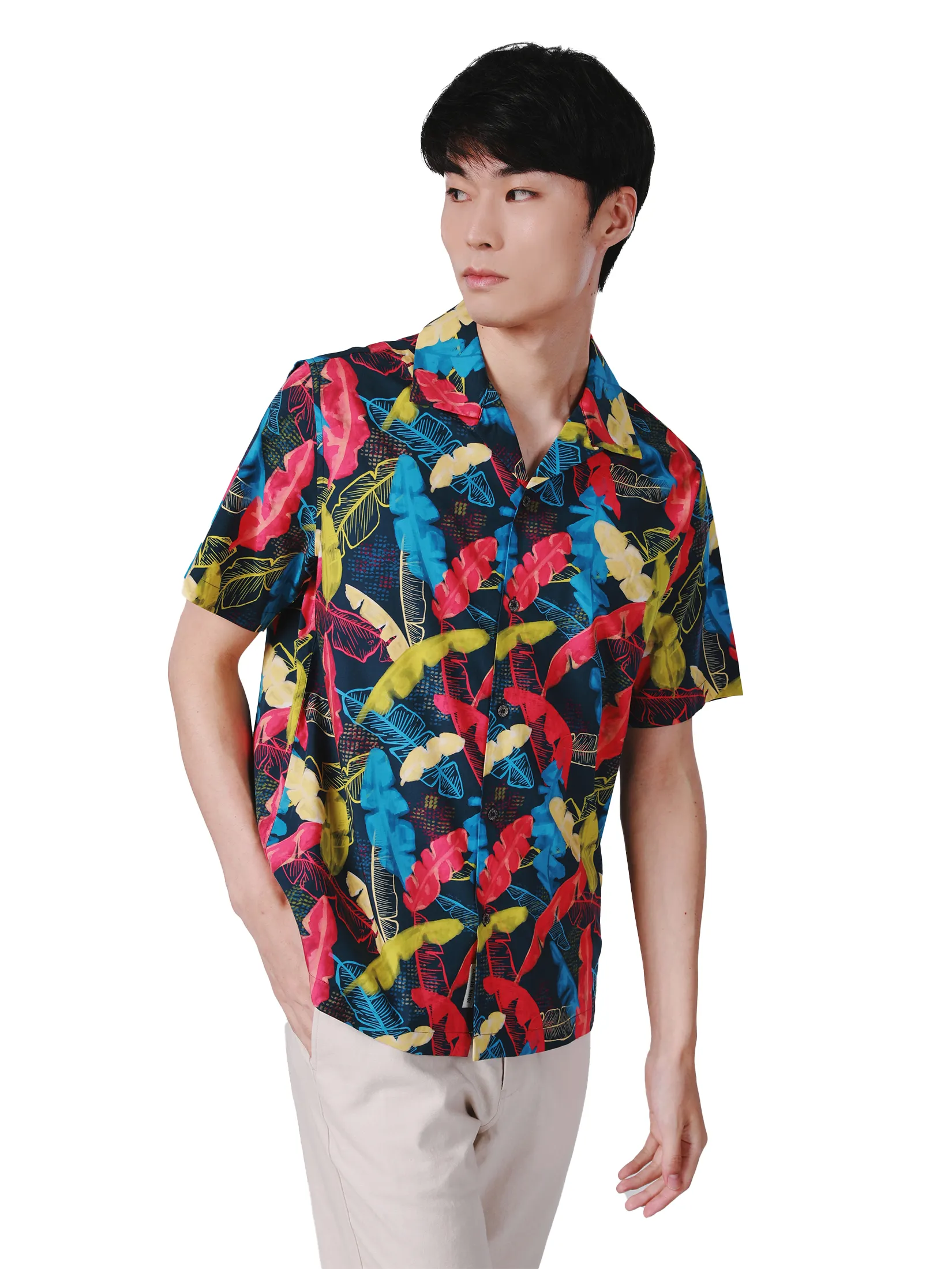 JOHN HENRY Men s Short Sleeves Hawaii Shirts (Relaxed Fit) SONGKRAN FESTIVAL Navy JOHN HENRY Men s Short Sleeves Hawaii Shirts (Relaxed Fit) SONGKRAN FESTIVAL Navy