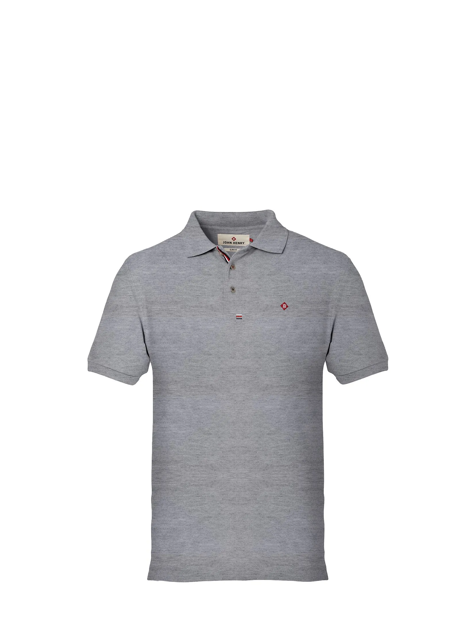 JOHN HENRY Men's Polo (Slim Fit) ESSENTIALS Grey JOHN HENRY Men's Polo (Slim Fit) ESSENTIALS Grey