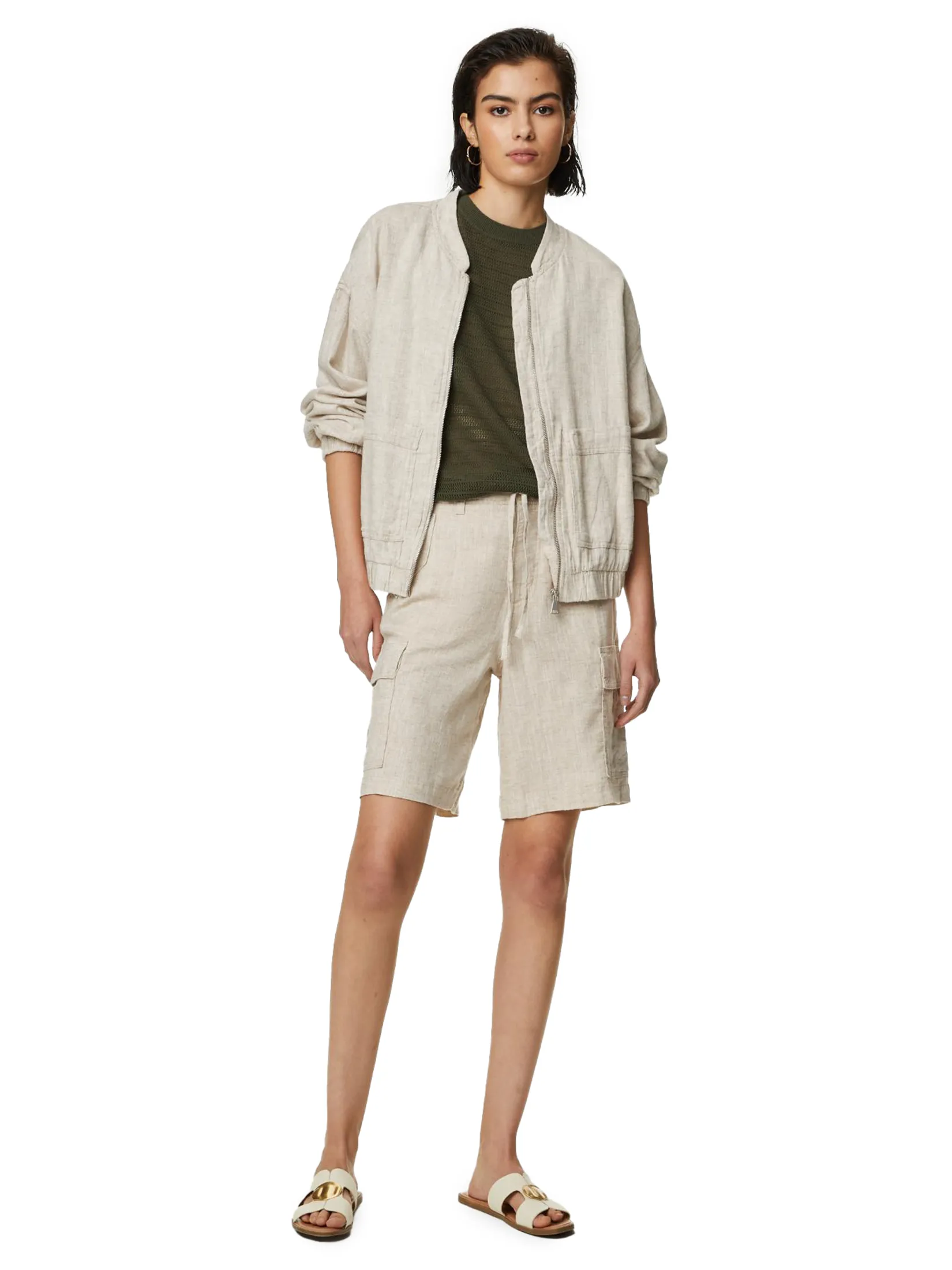 MARKS & SPENCER Women Cargo Utility Shorts Linen Rich MARKS & SPENCER Women Cargo Utility Shorts Linen Rich