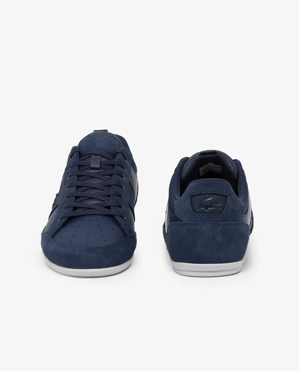 LACOSTE Men’s Chaymon Suede Sneakers Blue LACOSTE Men’s Chaymon Suede Sneakers Blue