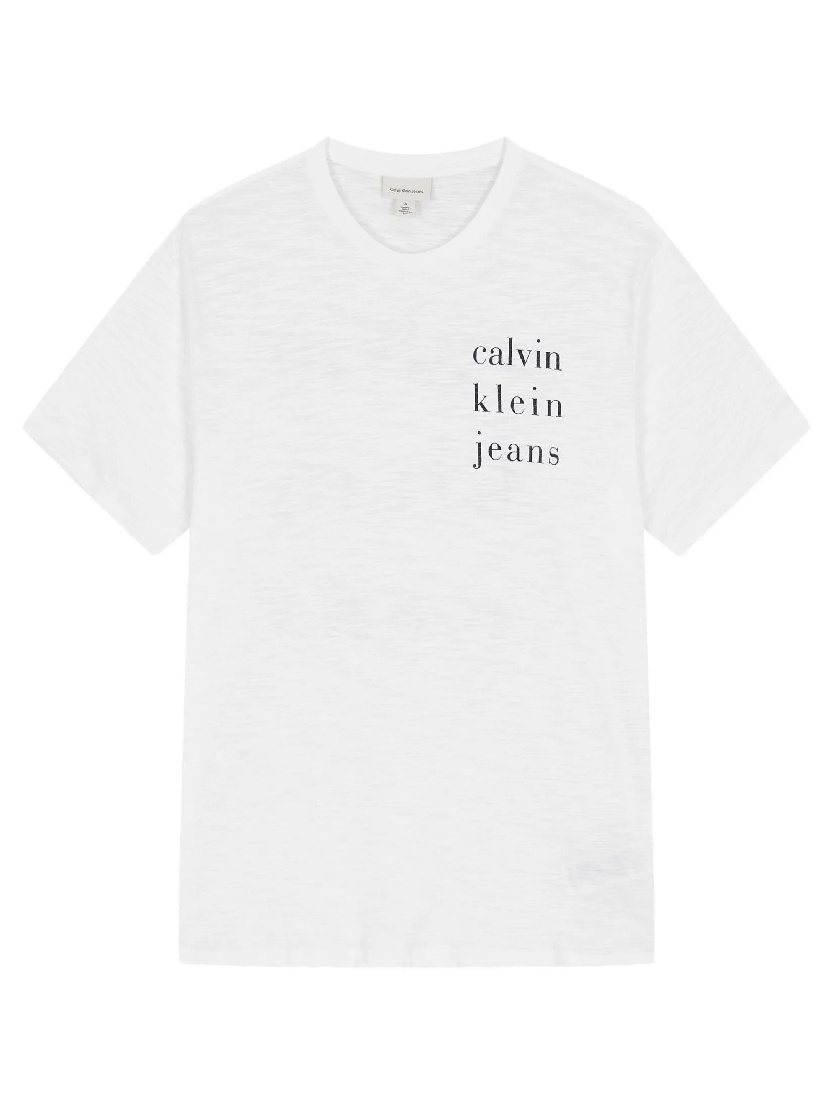 CALVIN KLEIN Men's Slub CKJ Classic Short Sleeve T-Shirt White CALVIN KLEIN Men's Slub CKJ Classic Short Sleeve T-Shirt White