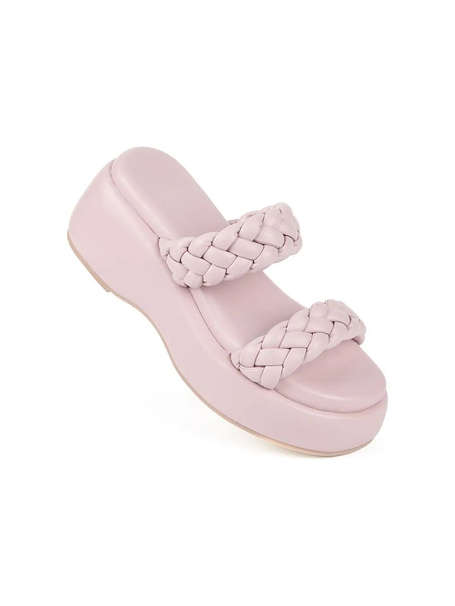 SHU WOMEN  BEDDY 2.5" WOVEN WEDGES - NUDE PINK SHU WOMEN  BEDDY 2.5" WOVEN WEDGES - NUDE PINK