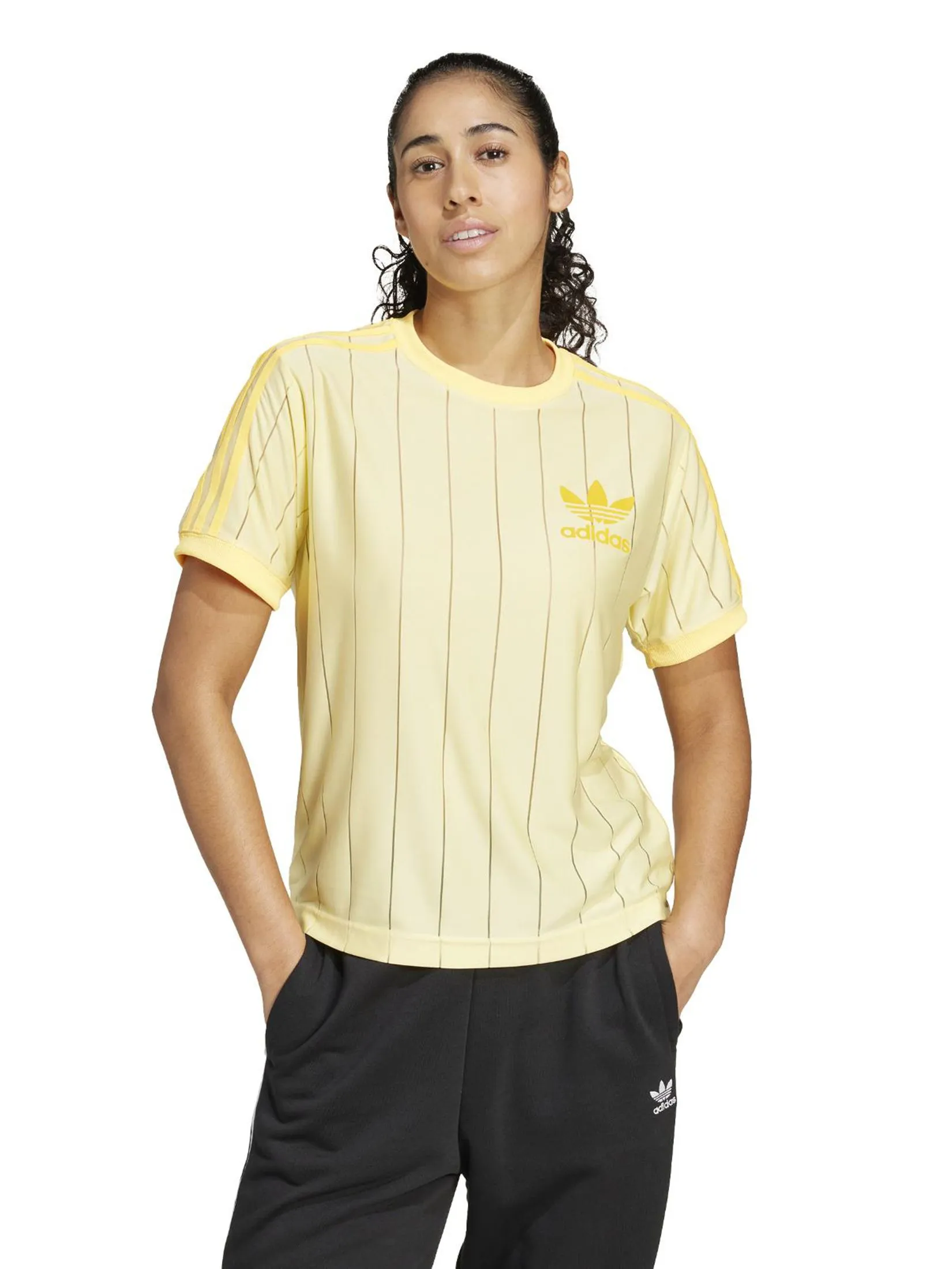 ADIDAS Women T-Shirt 3-Stripes Almost Yellow ADIDAS Women T-Shirt 3-Stripes Almost Yellow