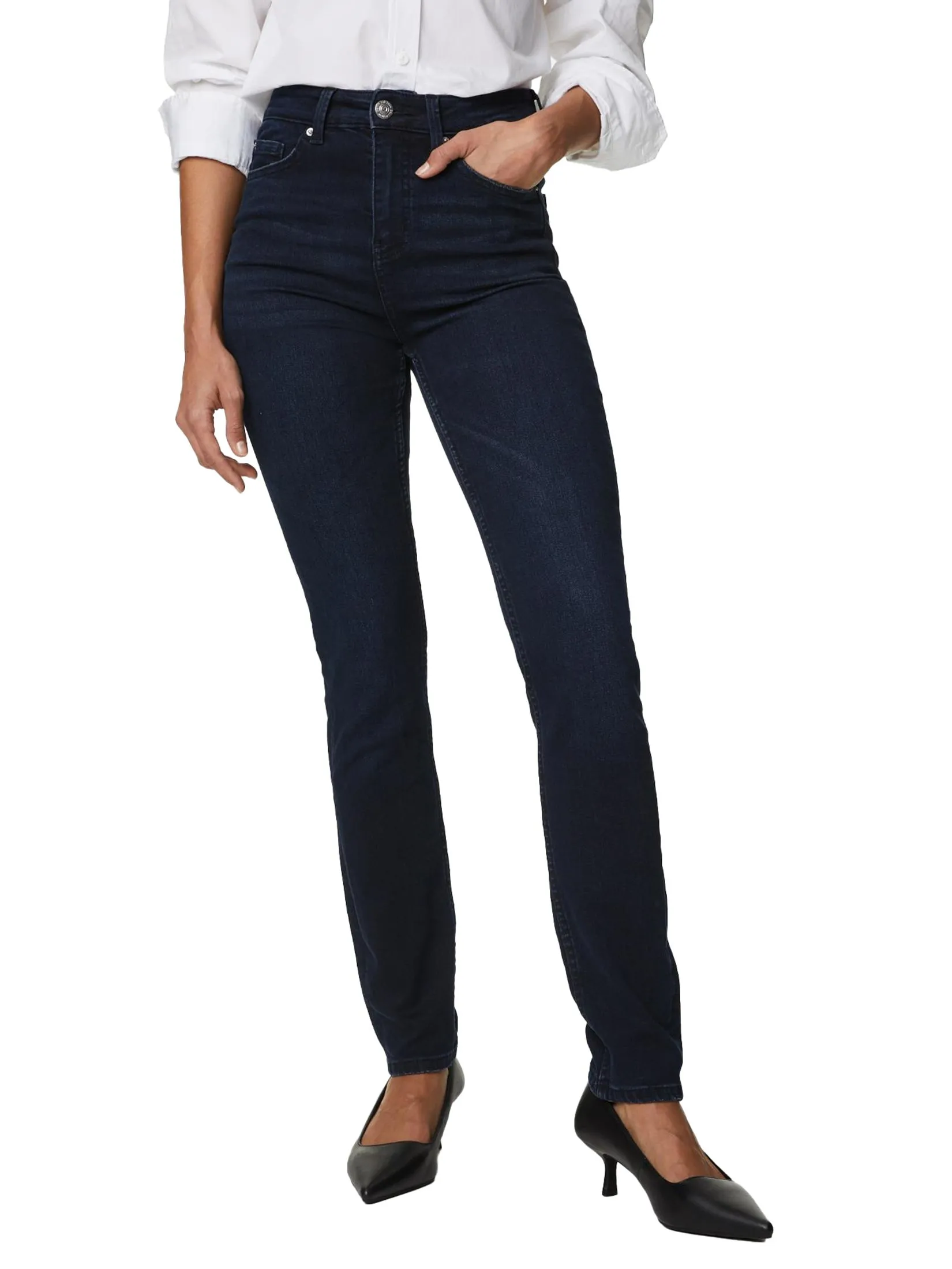 MARKS & SPENCER Women Jeans Lily Slim Fit with Stretch Blue/Black MARKS & SPENCER Women Jeans Lily Slim Fit with Stretch Blue/Black
