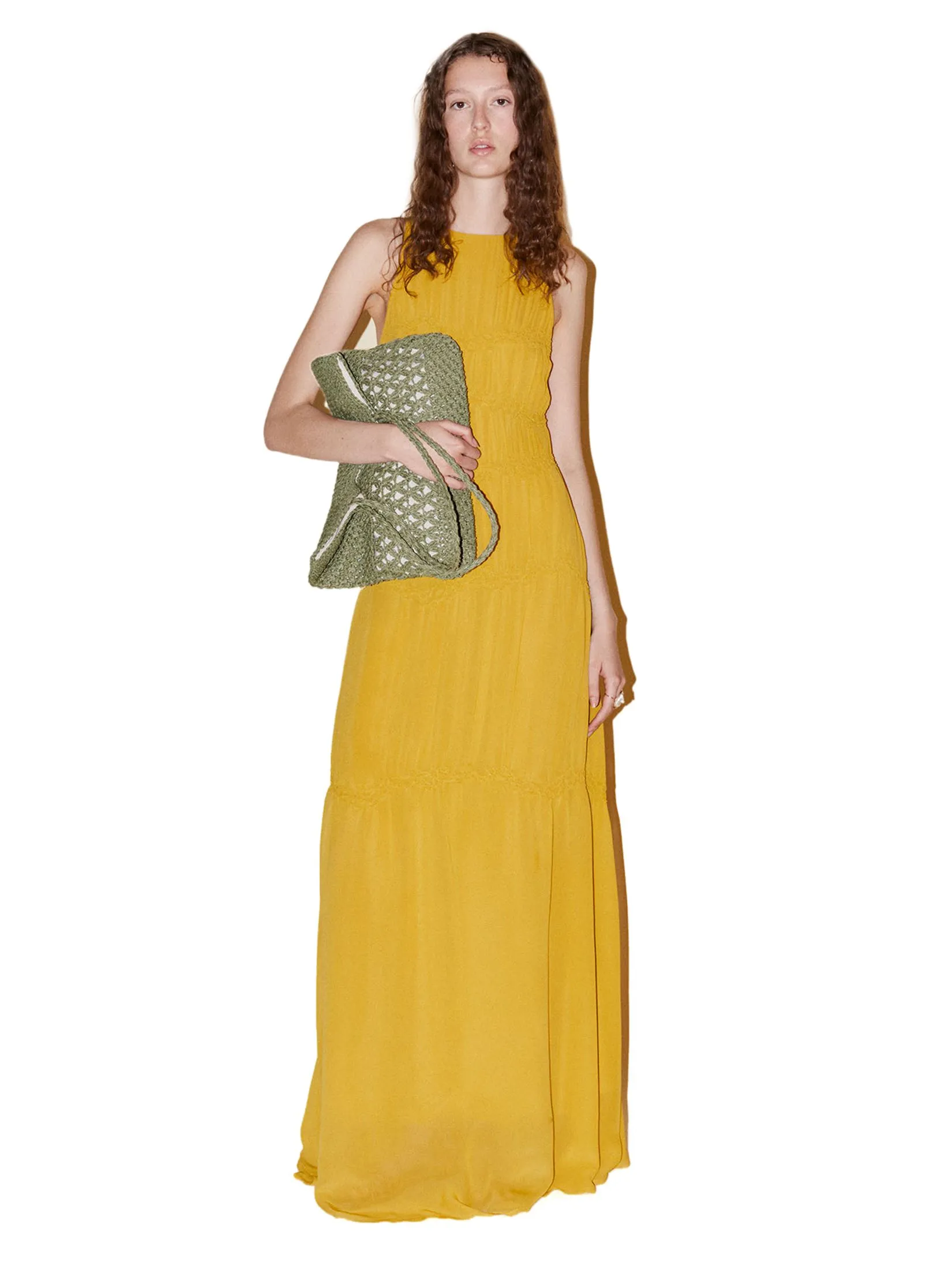 SFERA Women Maxi Dress with Elastic Bands Mustard SFERA Women Maxi Dress with Elastic Bands Mustard