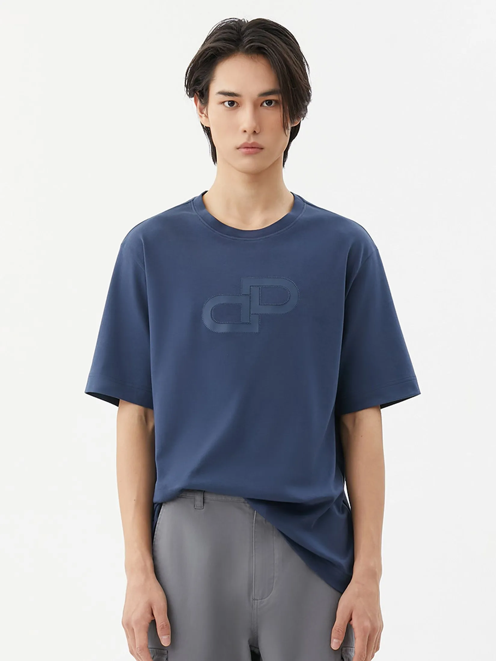 DAPPER DAPPER DP Iconic Embossed T-Shirt Navy DAPPER DAPPER DP Iconic Embossed T-Shirt Navy